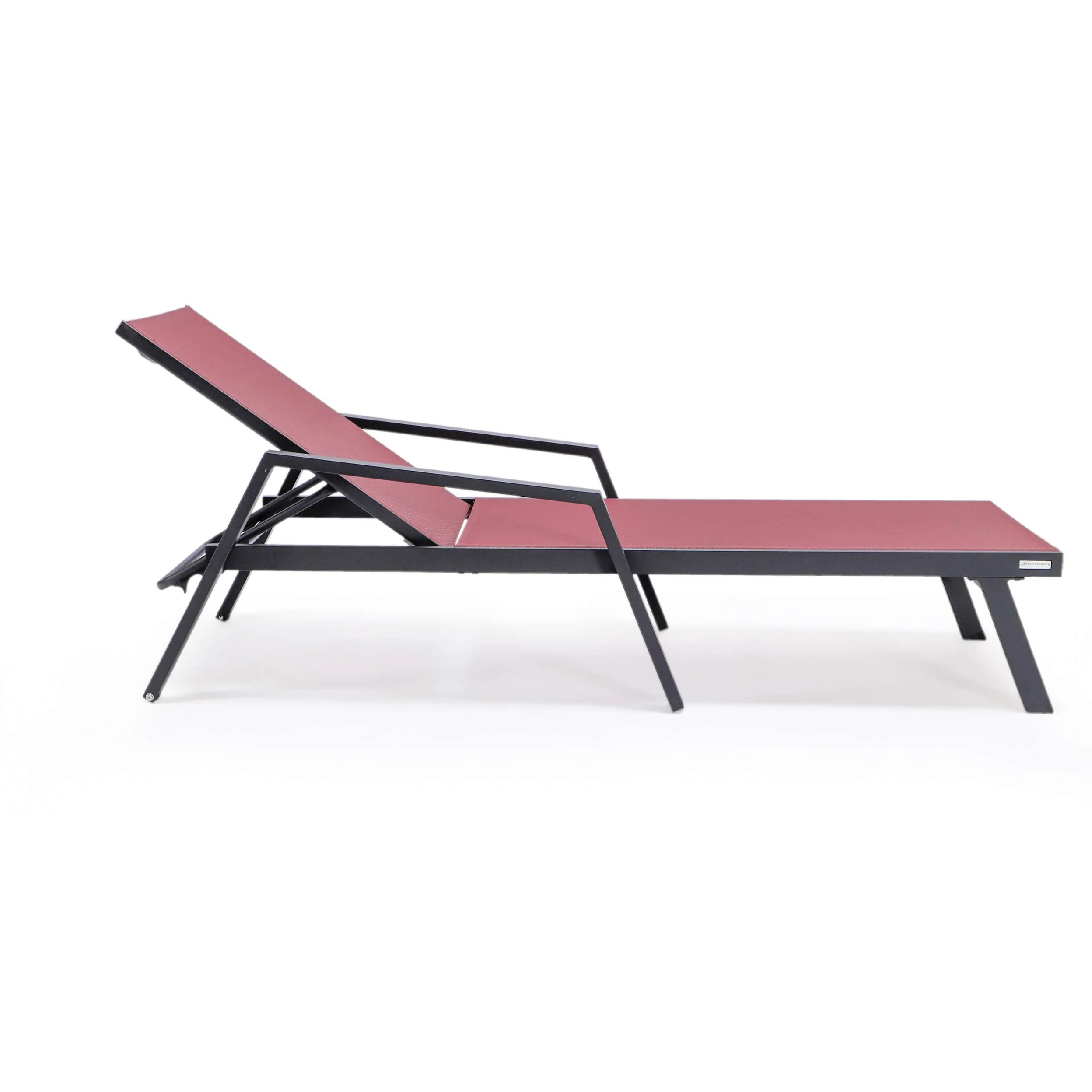 LeisureMod Marlin Modern Black Aluminum Outdoor Patio Chaise Lounge Chair - MLABLCF21-77BL - Image 29