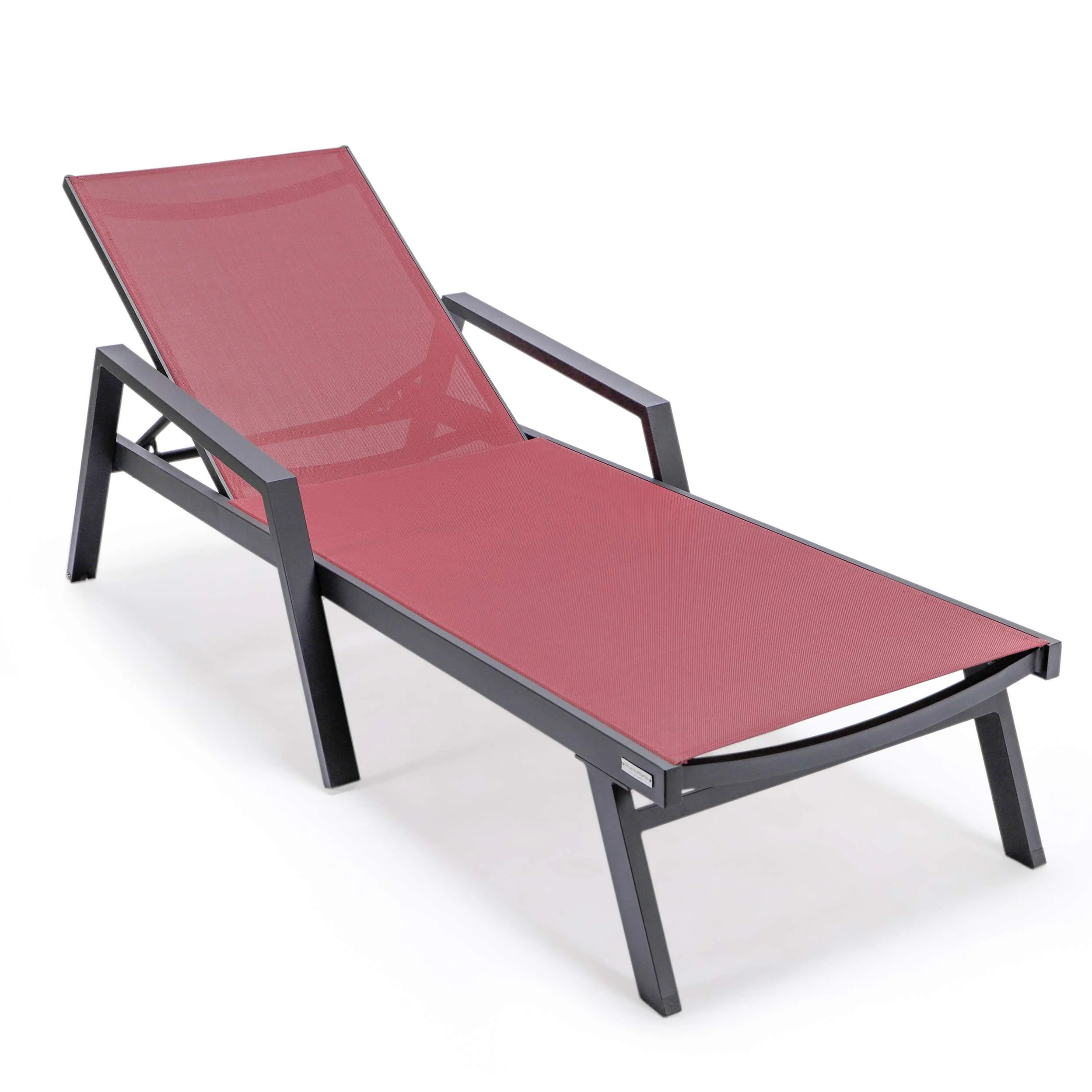 LeisureMod Marlin Modern Black Aluminum Outdoor Patio Chaise Lounge Chair - MLABLCF21-77BL - Image 30