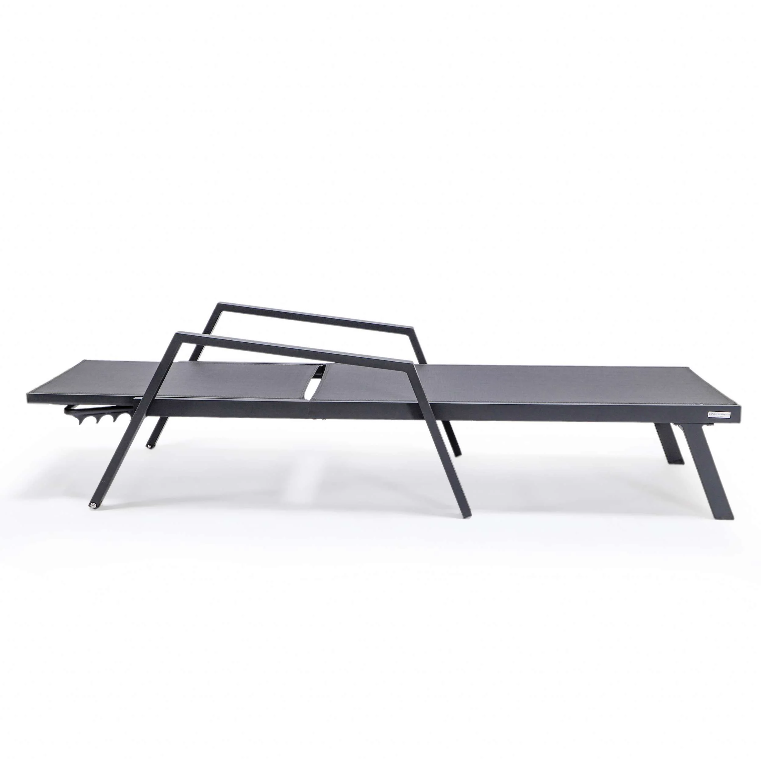 LeisureMod Marlin Modern Black Aluminum Outdoor Patio Chaise Lounge Chair - MLABLCF21-77BL - Image 4