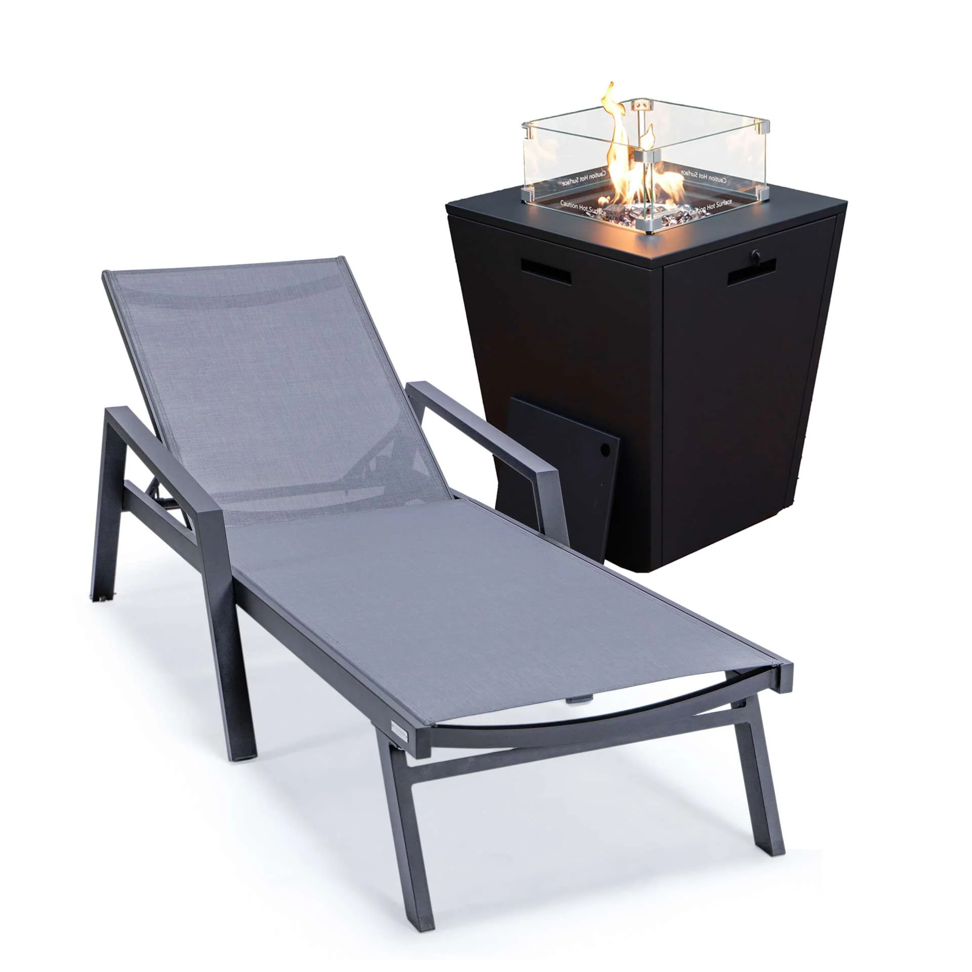 LeisureMod Marlin Modern Black Aluminum Outdoor Patio Chaise Lounge Chair - MLABLCF21-77BL - Image 48