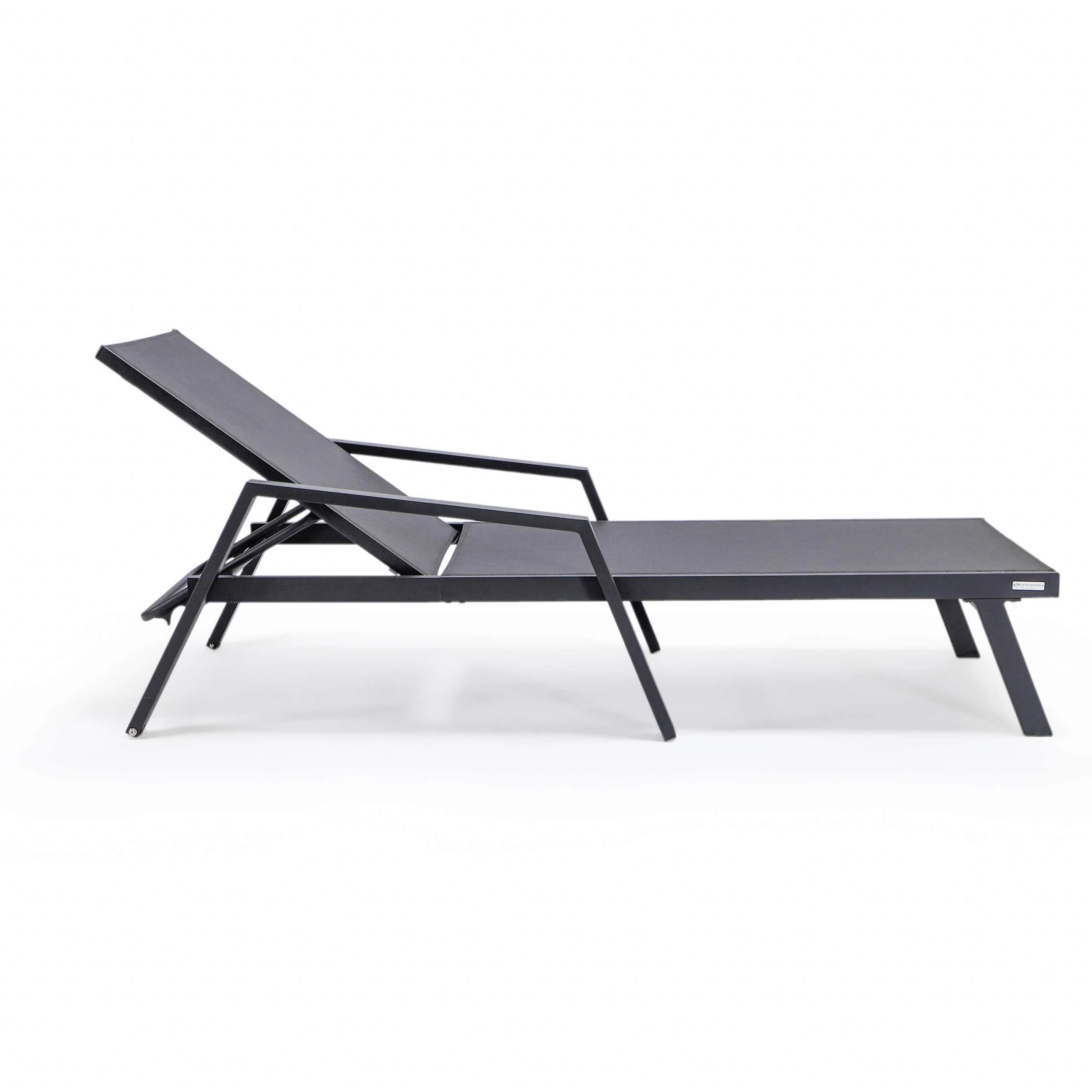 LeisureMod Marlin Modern Black Aluminum Outdoor Patio Chaise Lounge Chair - MLABLCF21-77BL - Image 5