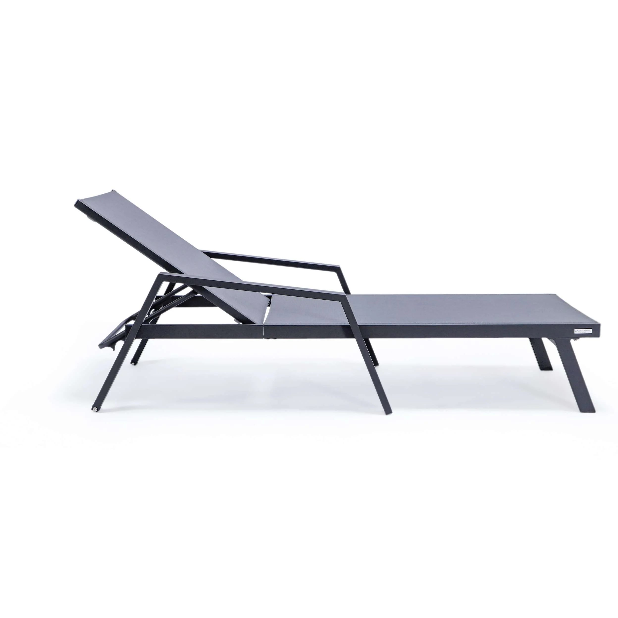 LeisureMod Marlin Modern Black Aluminum Outdoor Patio Chaise Lounge Chair - MLABLCF21-77BL - Image 51