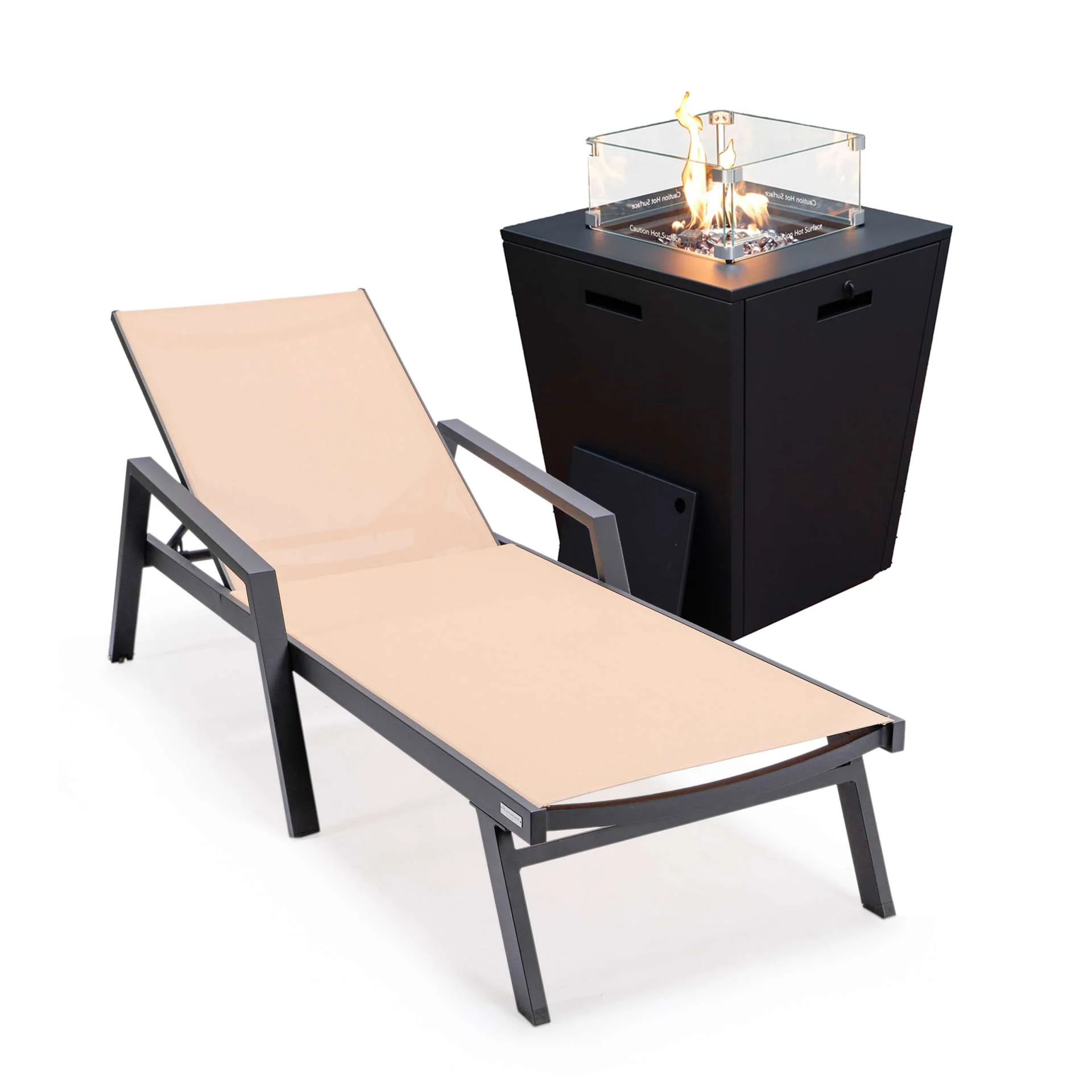 LeisureMod Marlin Modern Black Aluminum Outdoor Patio Chaise Lounge Chair - MLABLCF21-77BL - Image 71