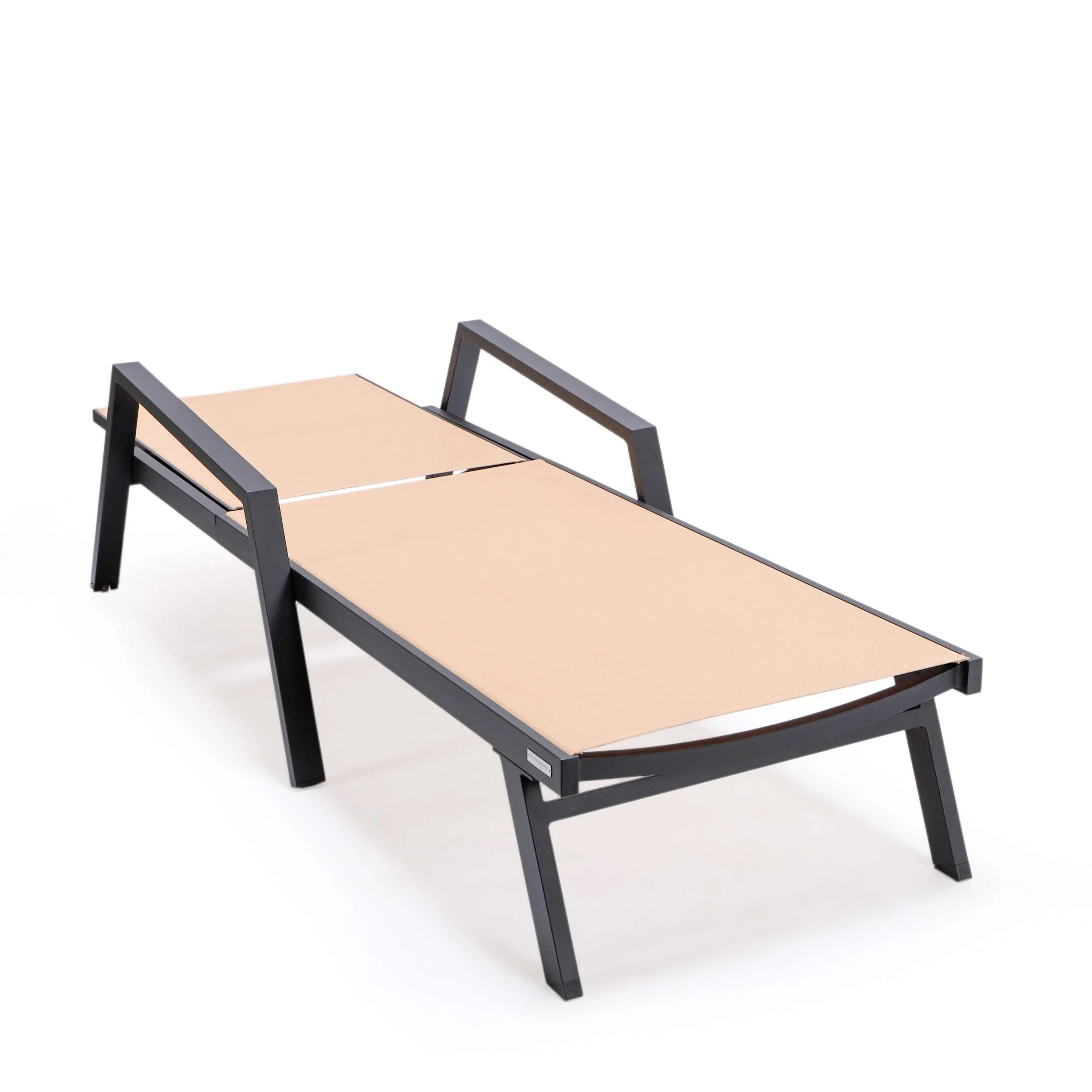 LeisureMod Marlin Modern Black Aluminum Outdoor Patio Chaise Lounge Chair - MLABLCF21-77BL - Image 74