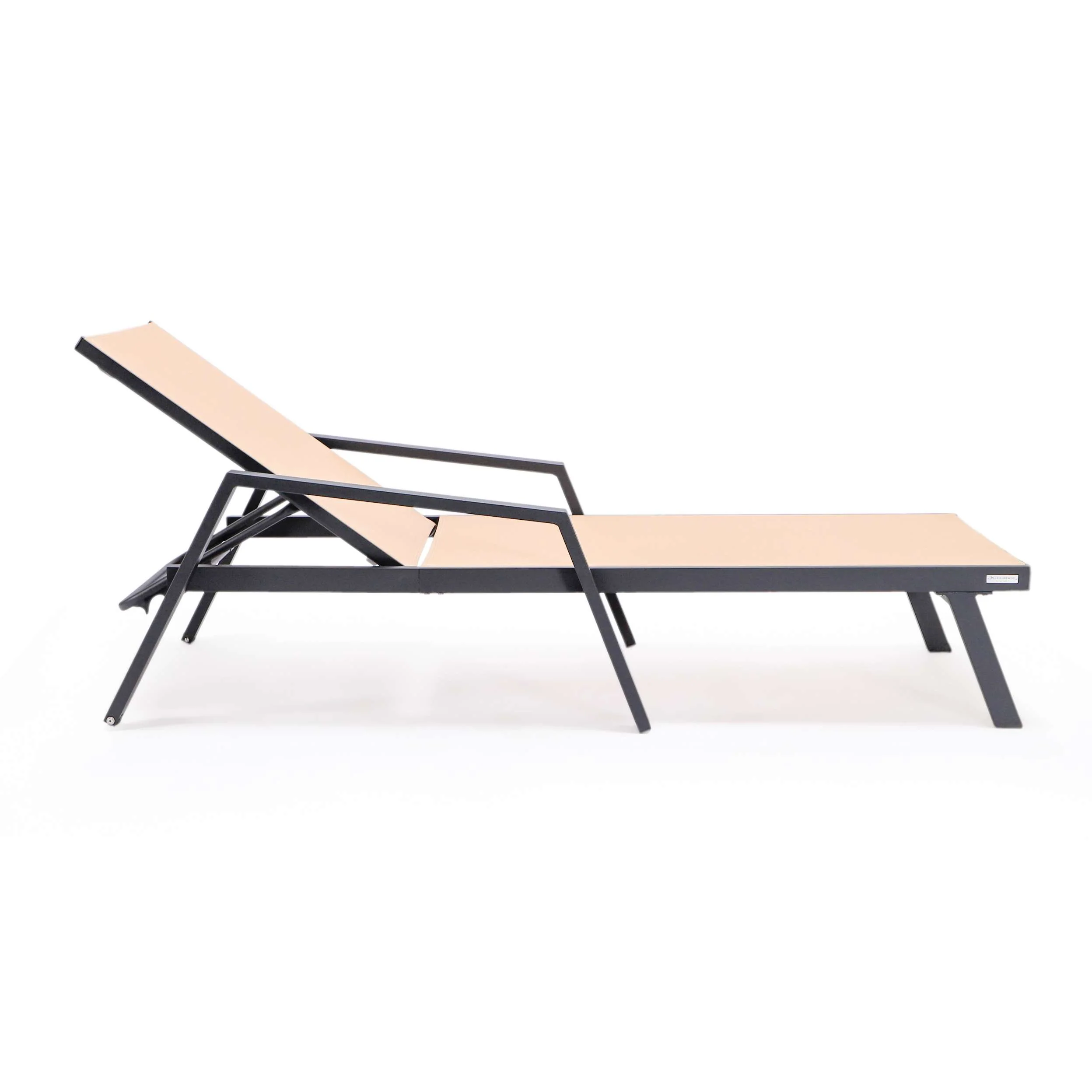 LeisureMod Marlin Modern Black Aluminum Outdoor Patio Chaise Lounge Chair - MLABLCF21-77BL - Image 76