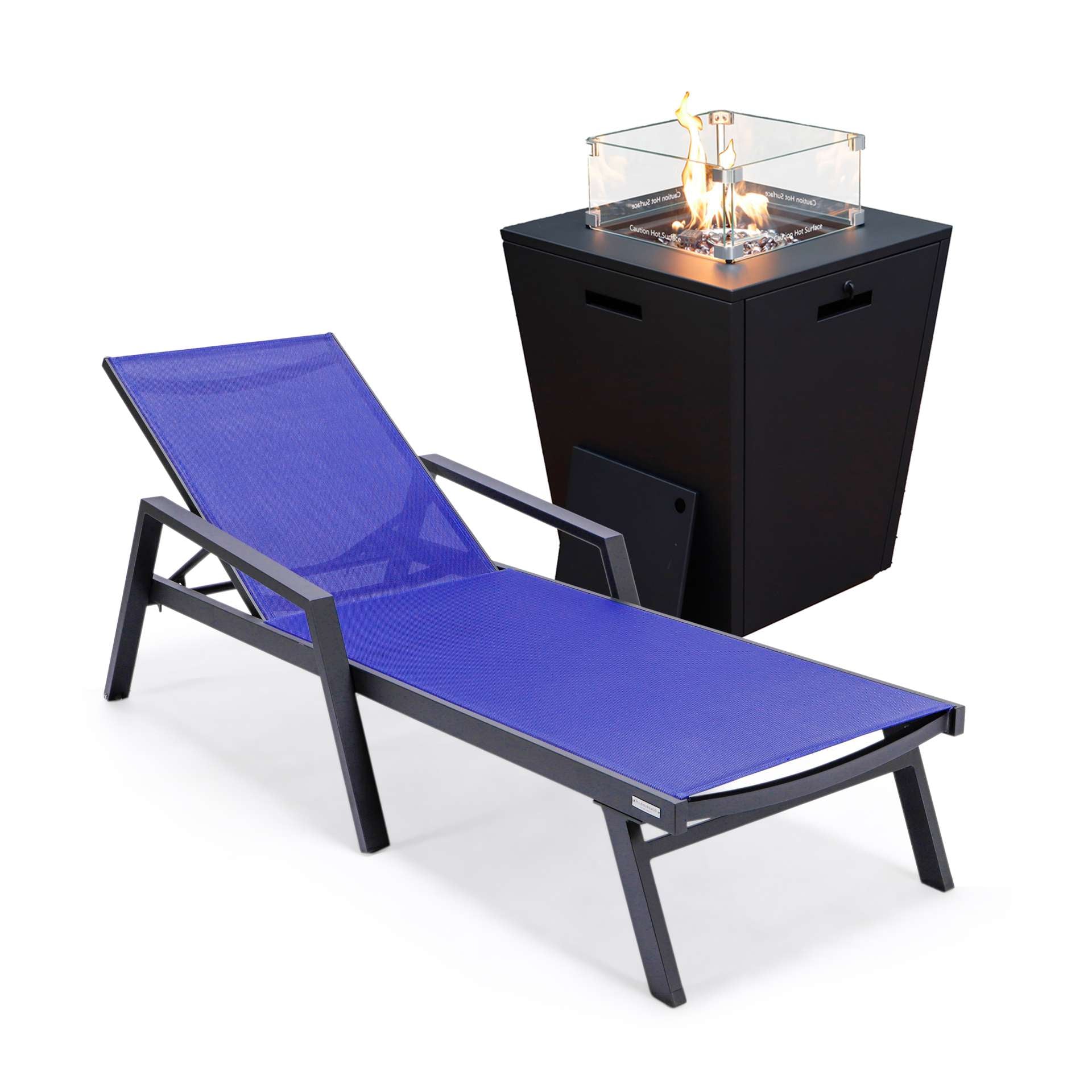 LeisureMod Marlin Modern Black Aluminum Outdoor Patio Chaise Lounge Chair - MLABLCF21-77BL - Image 94