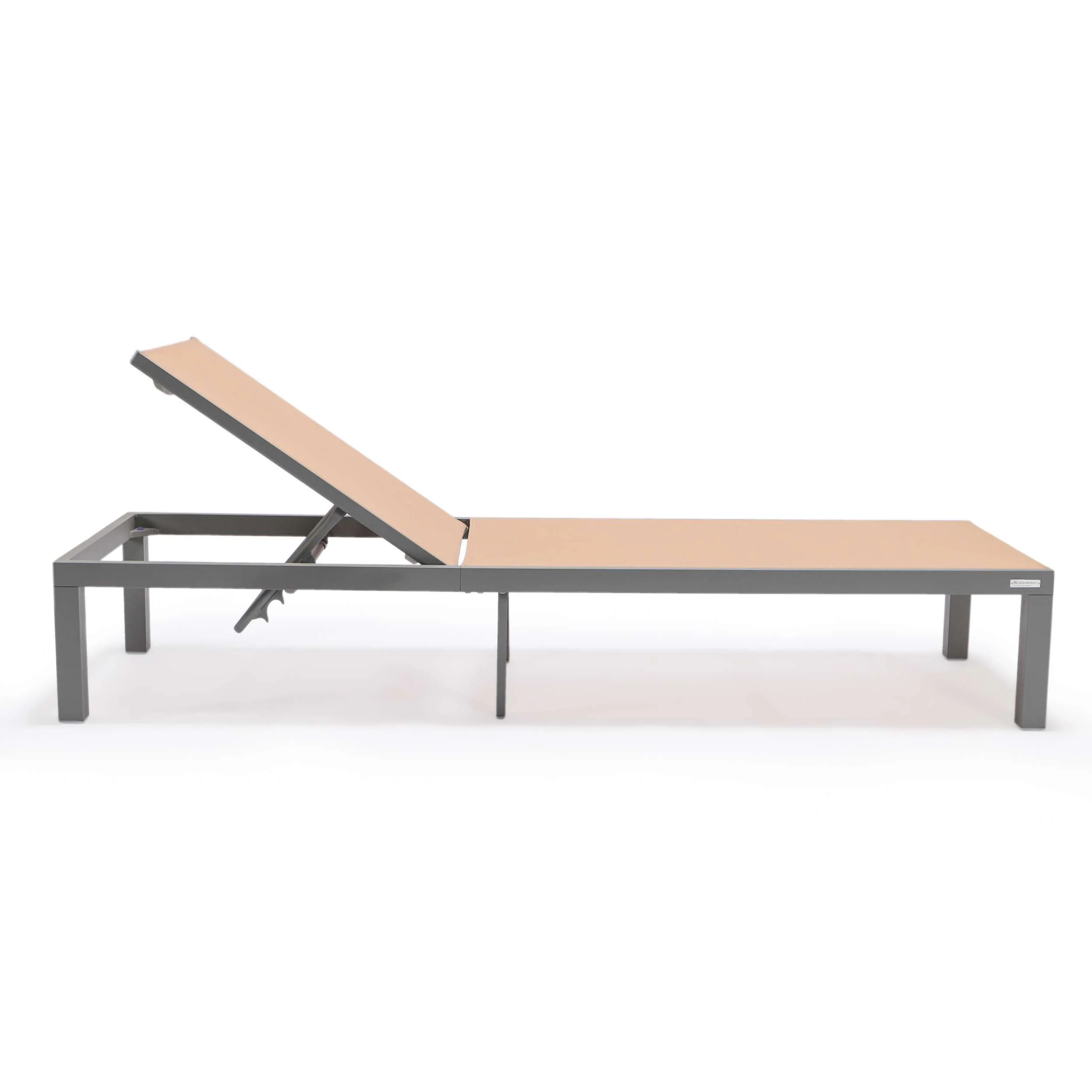 LeisureMod Marlin Modern Grey Aluminum Outdoor Patio Chaise Lounge Chair - MLGRCF21-77BL - Image 100
