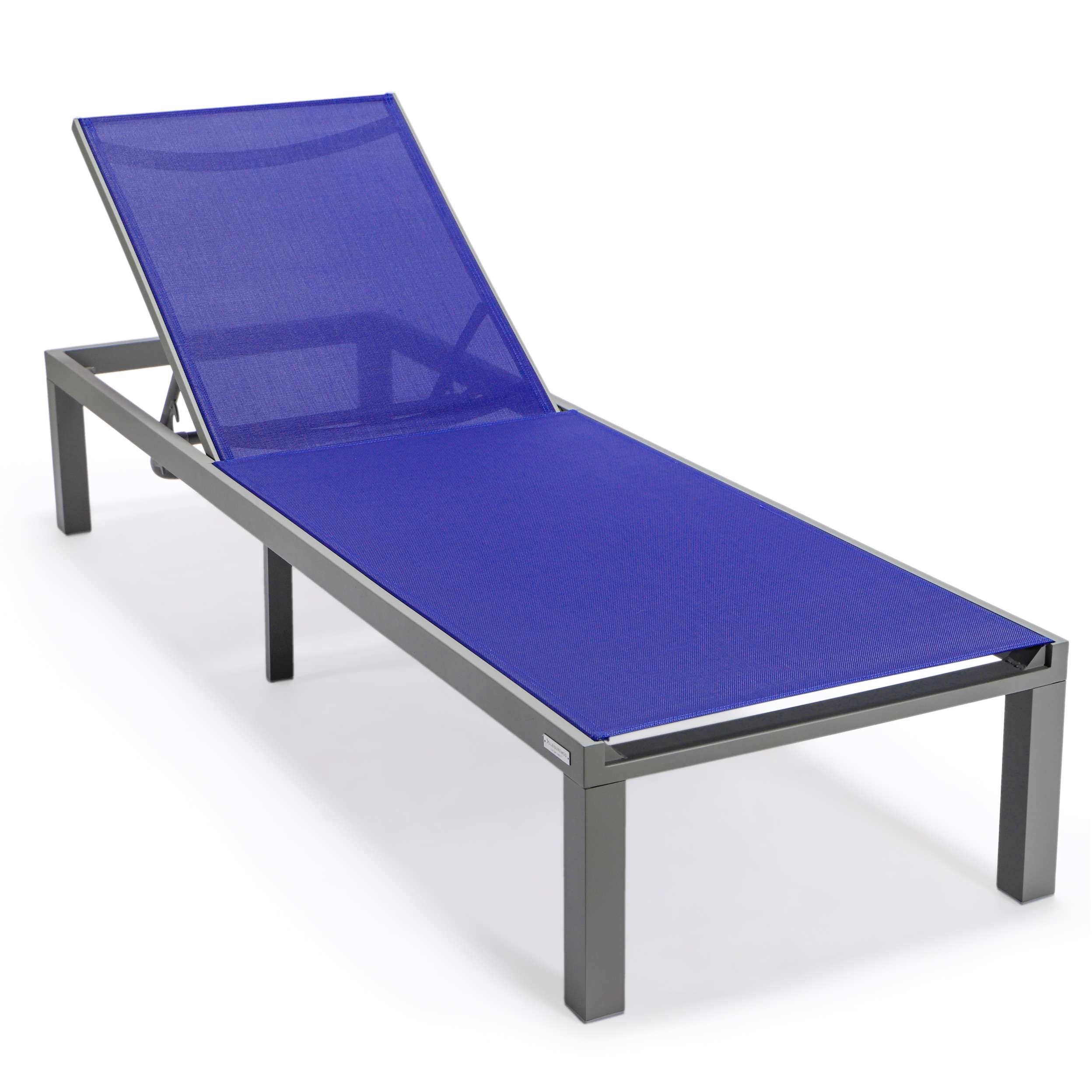 LeisureMod Marlin Modern Grey Aluminum Outdoor Patio Chaise Lounge Chair - MLGRCF21-77BL - Image 125