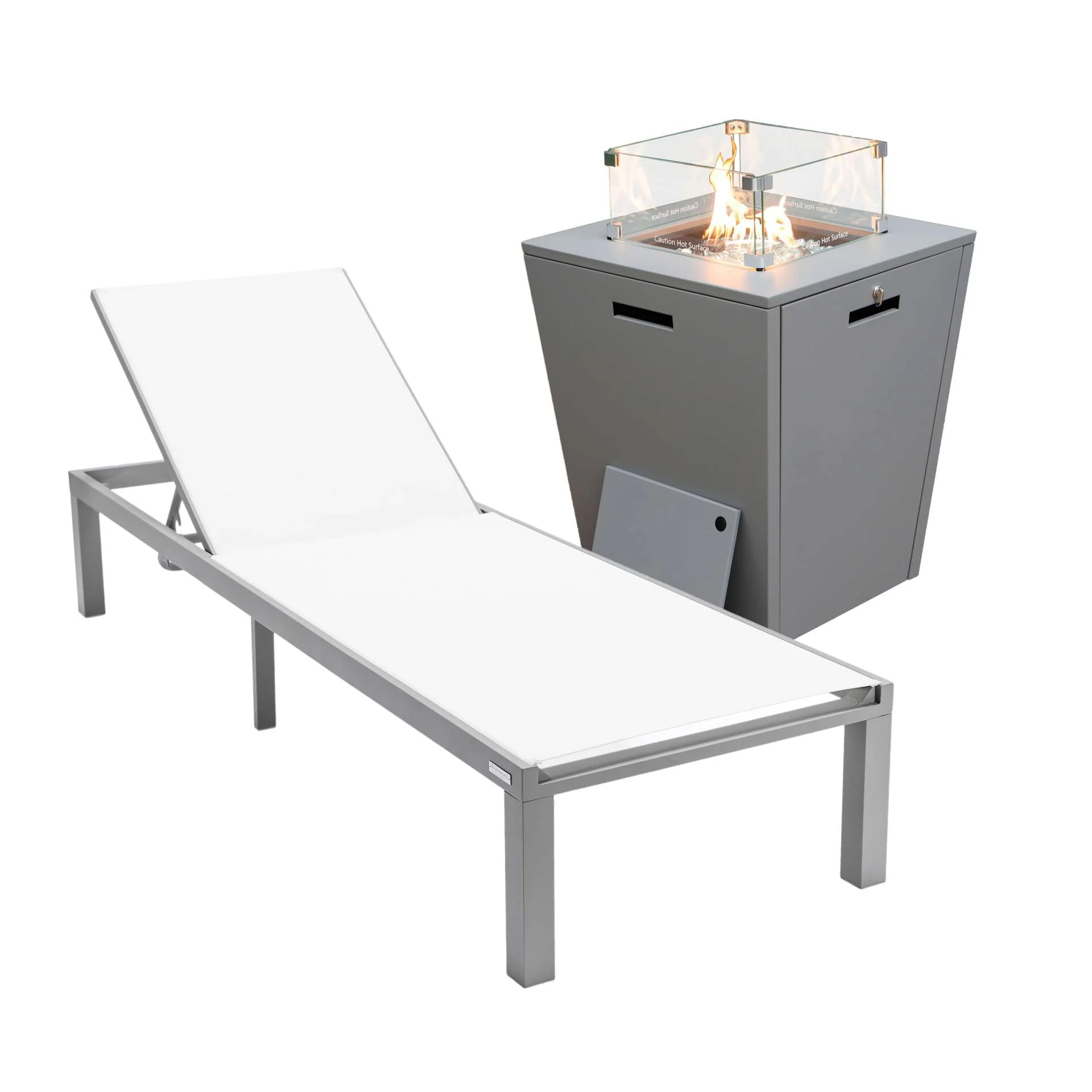 LeisureMod Marlin Modern Grey Aluminum Outdoor Patio Chaise Lounge Chair - MLGRCF21-77BL - Image 140