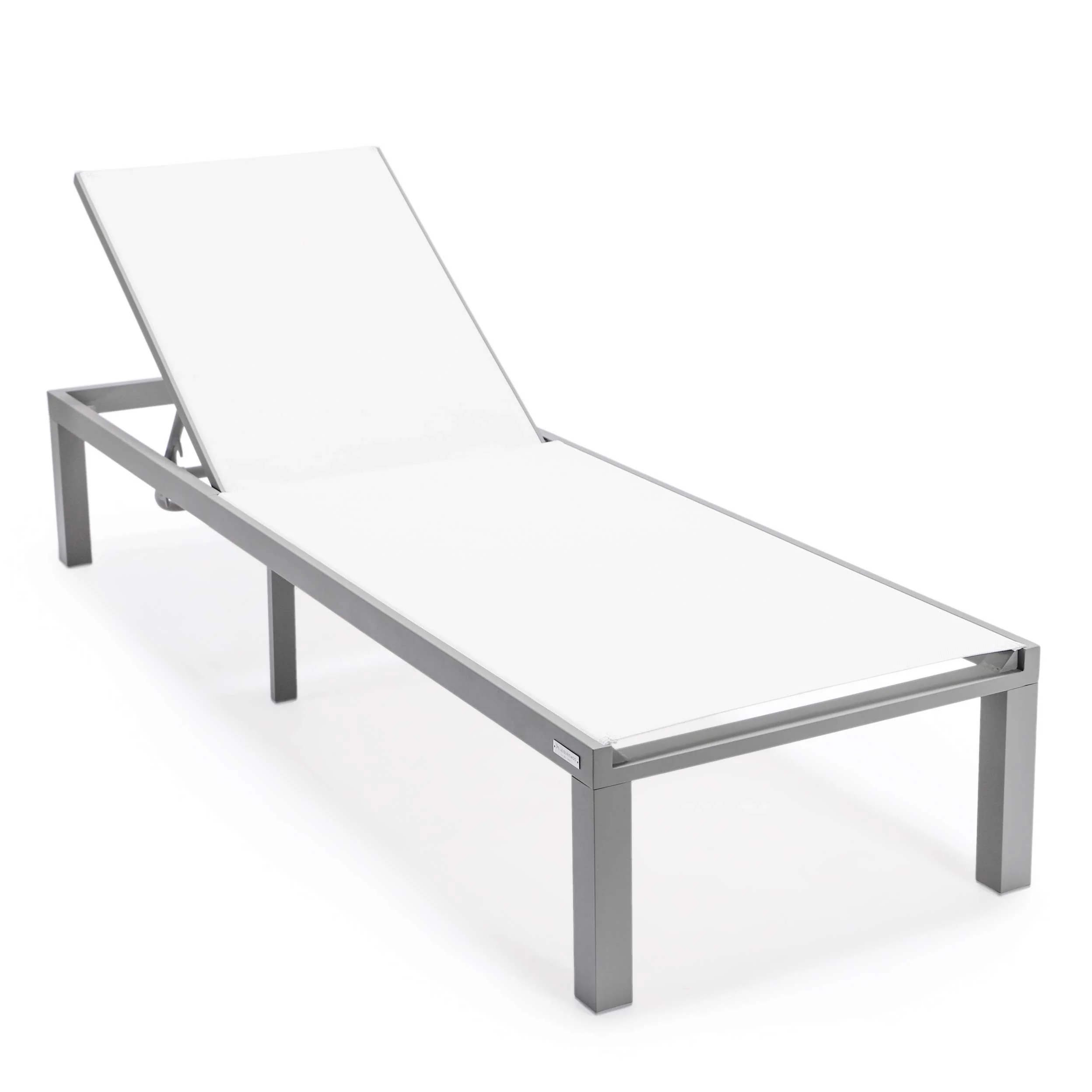 LeisureMod Marlin Modern Grey Aluminum Outdoor Patio Chaise Lounge Chair - MLGRCF21-77BL - Image 147