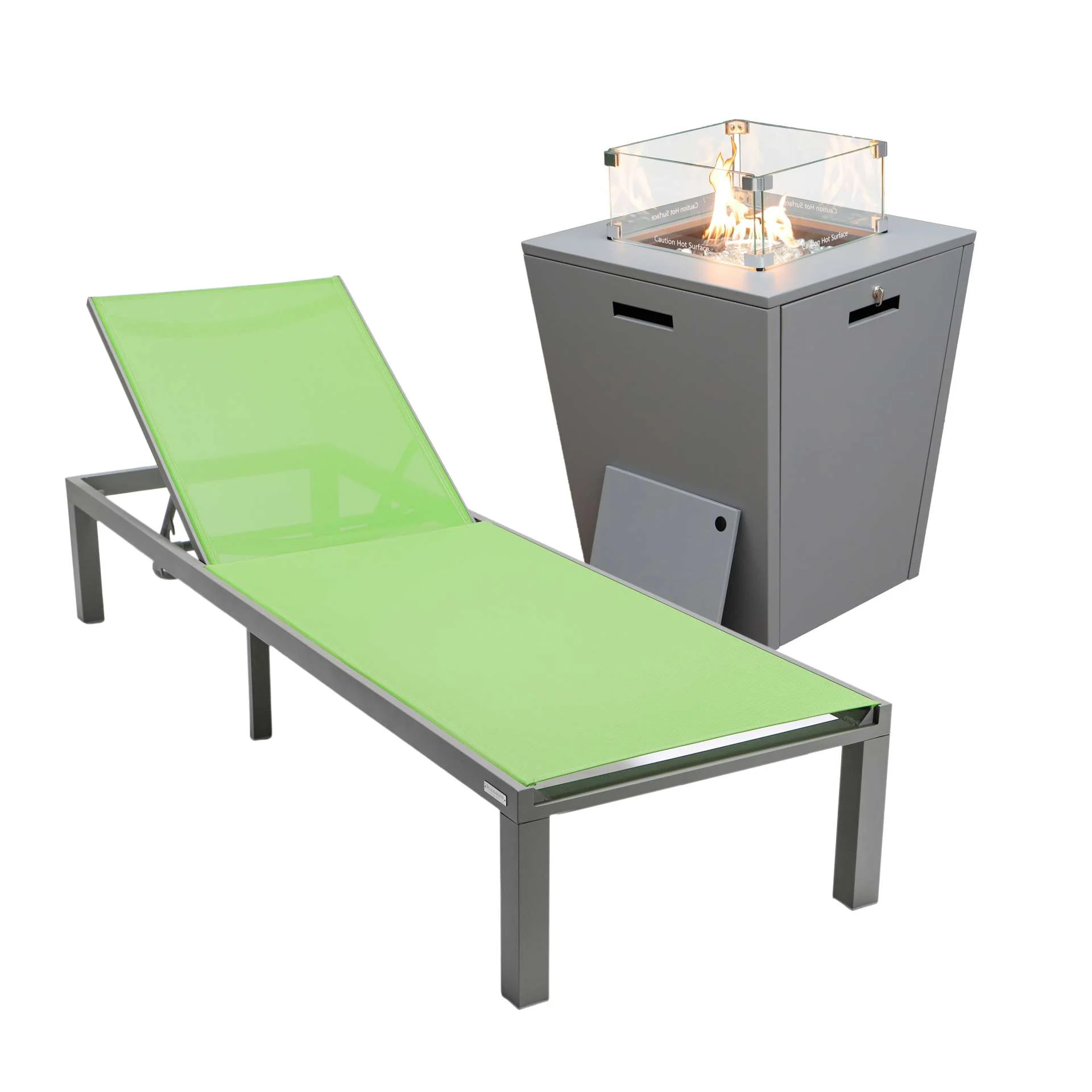 LeisureMod Marlin Modern Grey Aluminum Outdoor Patio Chaise Lounge Chair - MLGRCF21-77BL - Image 71