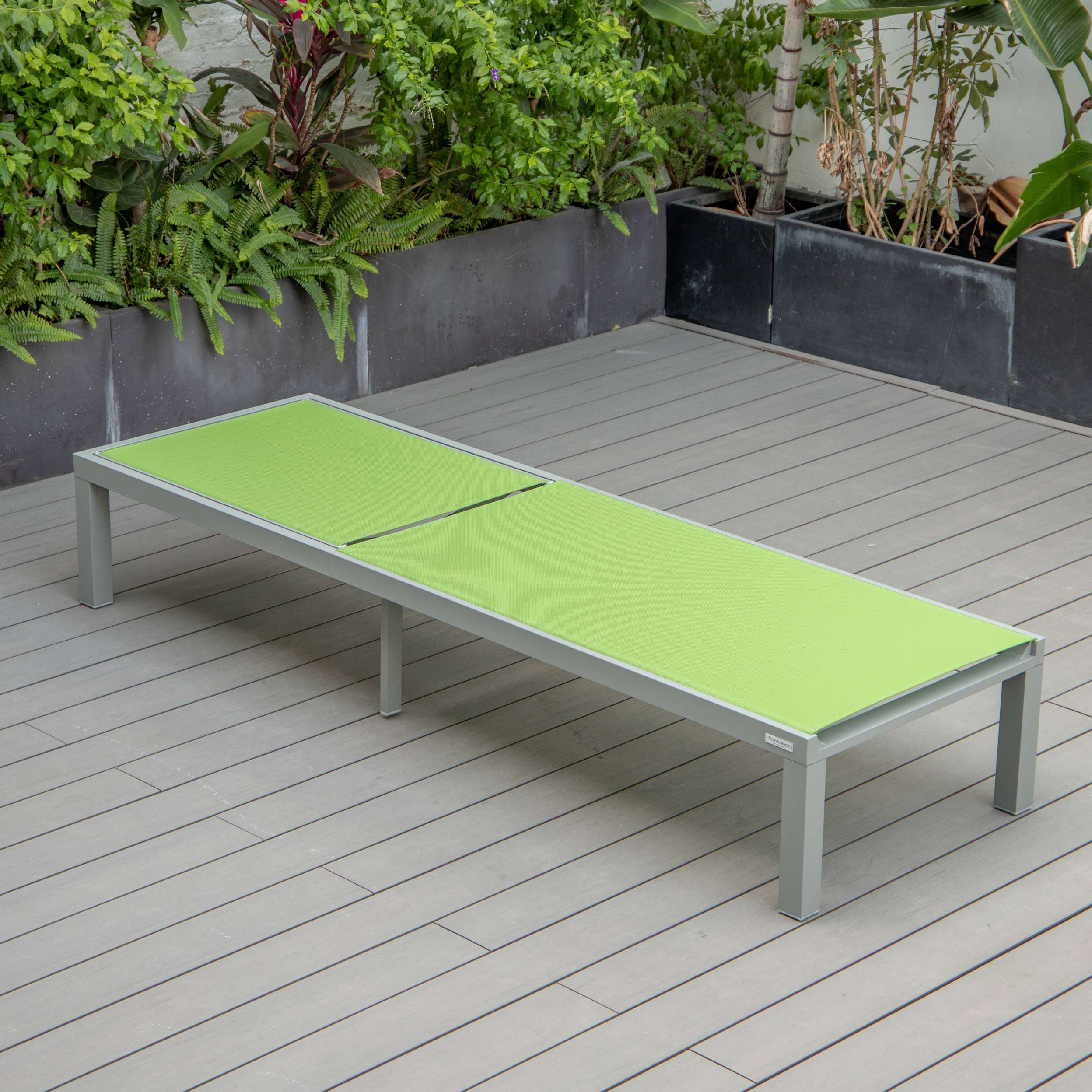 LeisureMod Marlin Modern Grey Aluminum Outdoor Patio Chaise Lounge Chair - MLGRCF21-77BL - Image 74