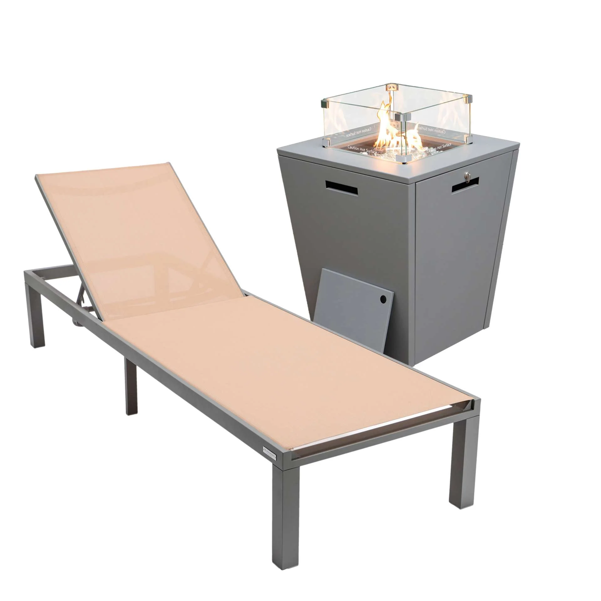 LeisureMod Marlin Modern Grey Aluminum Outdoor Patio Chaise Lounge Chair - MLGRCF21-77BL - Image 94