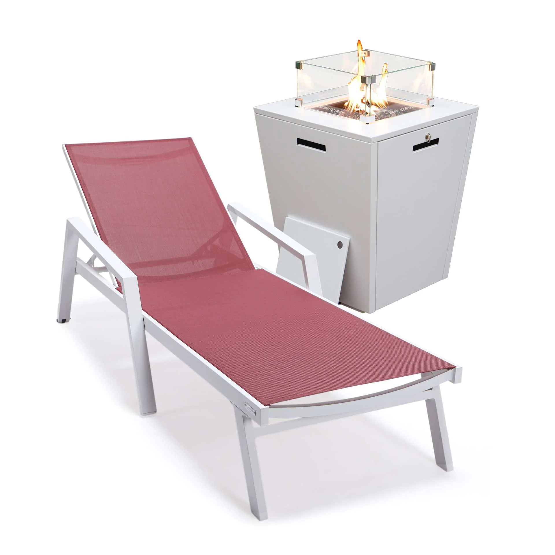 LeisureMod Marlin Modern White Aluminum Outdoor Patio Chaise Lounge Chair - MLAWCF21-77BL - Image 25