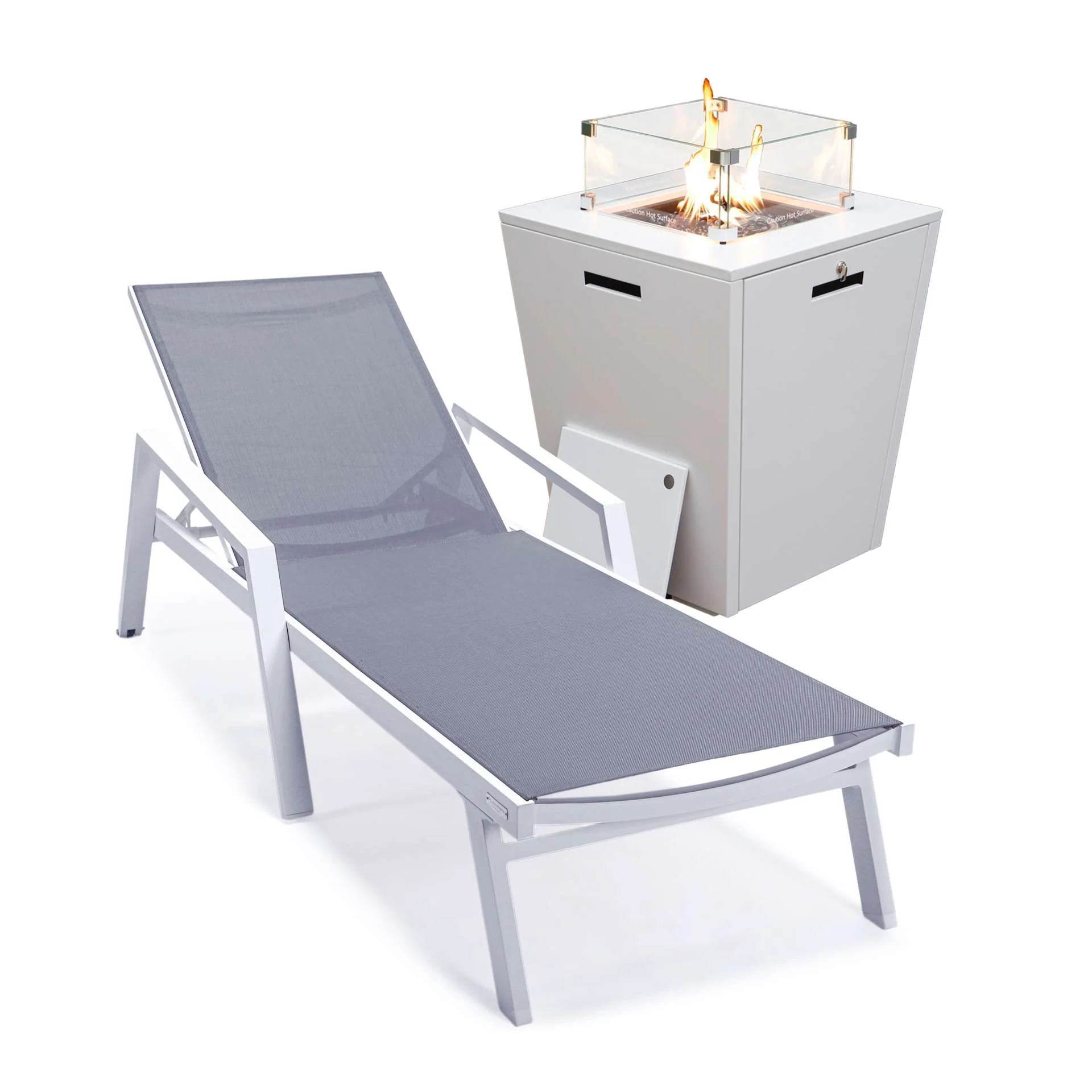 LeisureMod Marlin Modern White Aluminum Outdoor Patio Chaise Lounge Chair - MLAWCF21-77BL - Image 48
