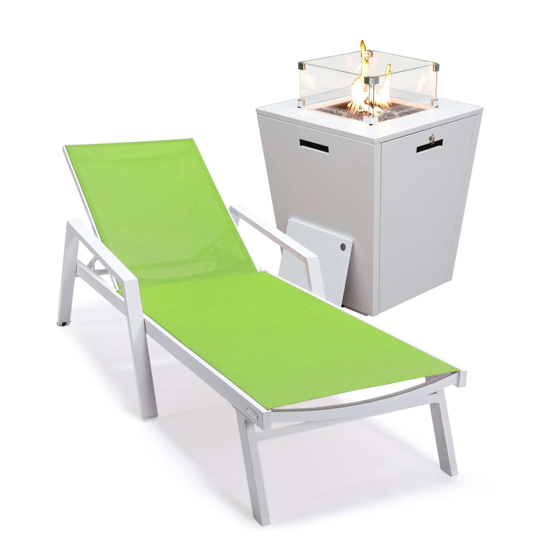 LeisureMod Marlin Modern White Aluminum Outdoor Patio Chaise Lounge Chair - MLAWCF21-77BL - Image 71