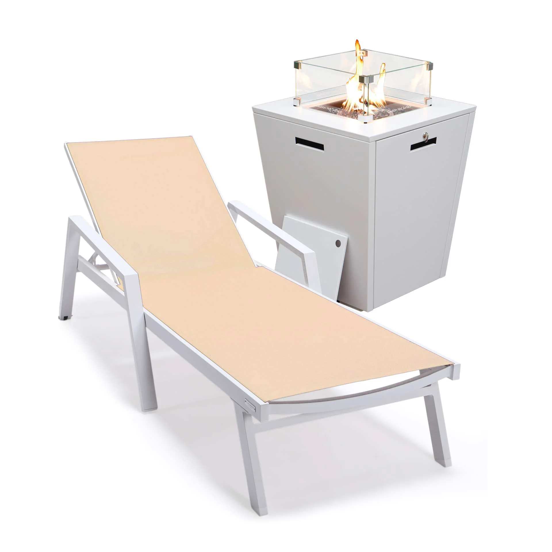 LeisureMod Marlin Modern White Aluminum Outdoor Patio Chaise Lounge Chair - MLAWCF21-77BL - Image 94