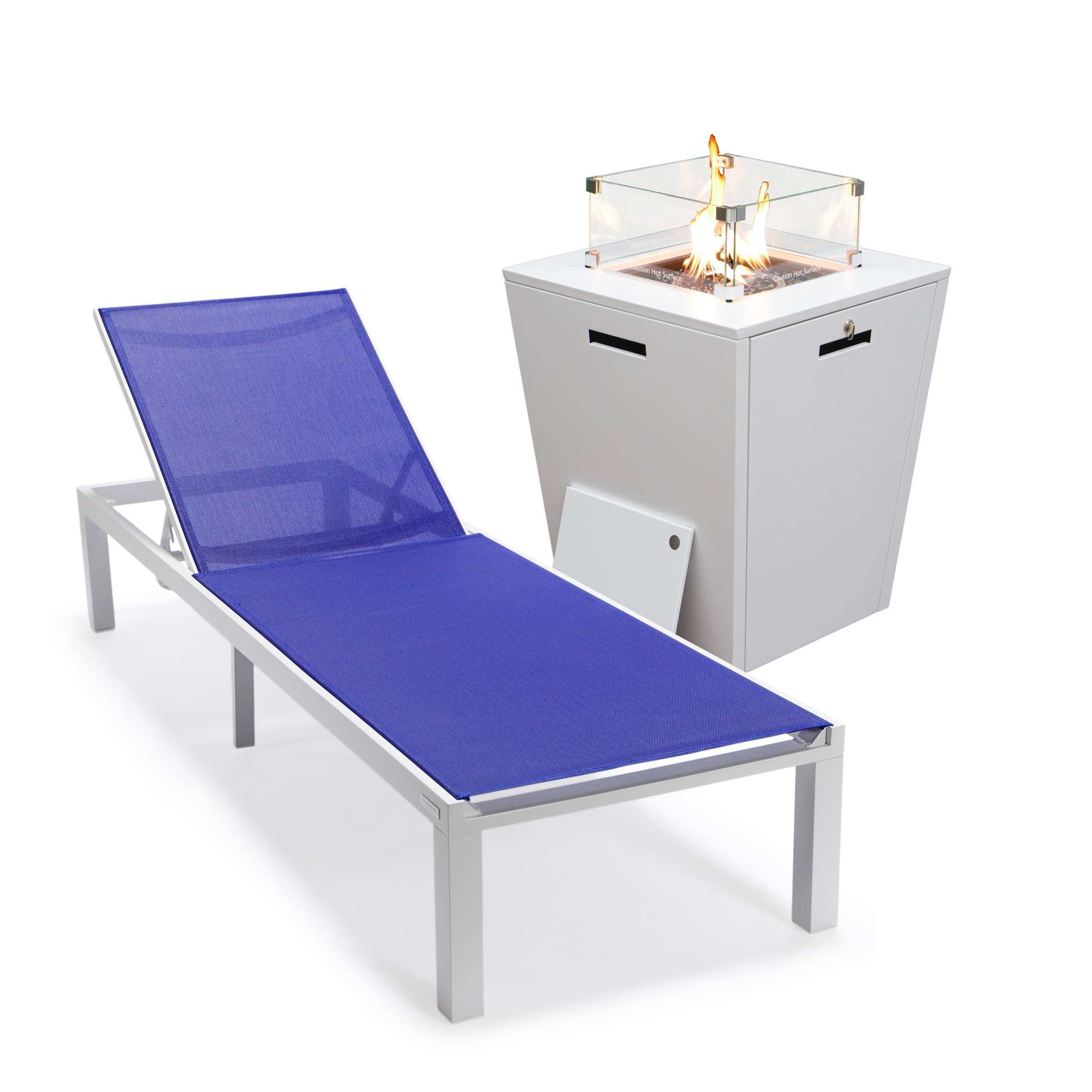 LeisureMod Marlin Modern White Aluminum Outdoor Patio Chaise Lounge Chair - MLWCF21-77BL - Image 103