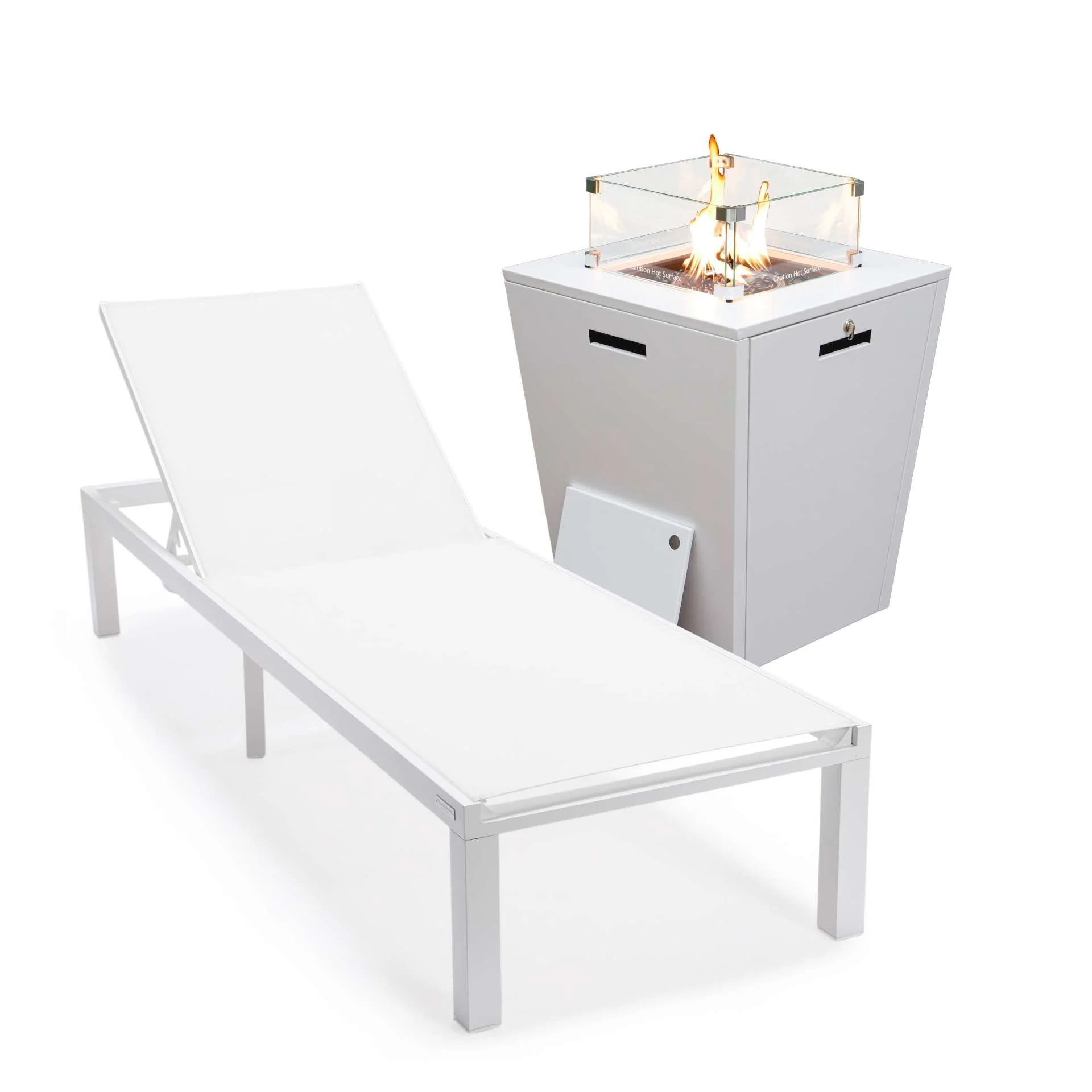 LeisureMod Marlin Modern White Aluminum Outdoor Patio Chaise Lounge Chair - MLWCF21-77BL - Image 126