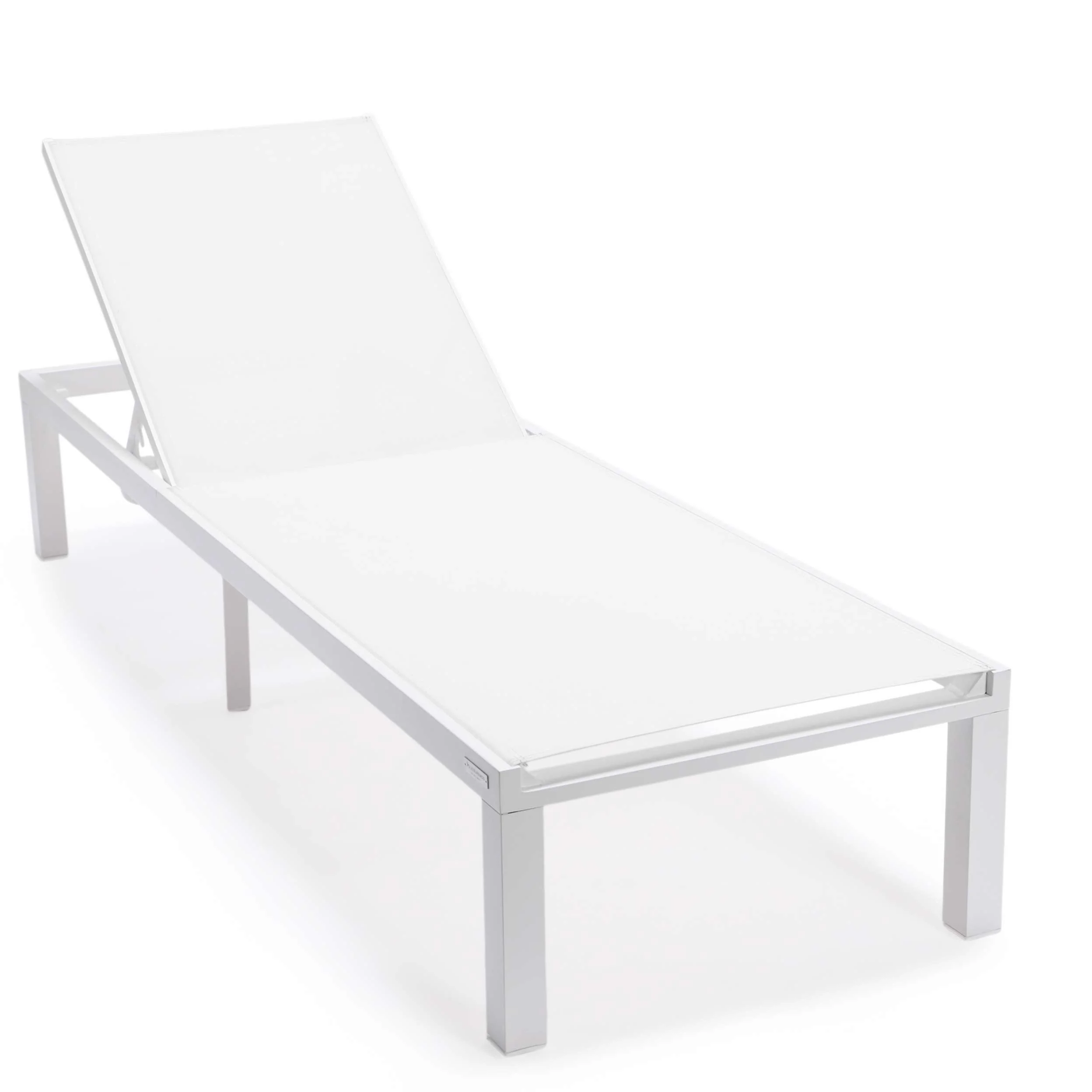 LeisureMod Marlin Modern White Aluminum Outdoor Patio Chaise Lounge Chair - MLWCF21-77BL - Image 131