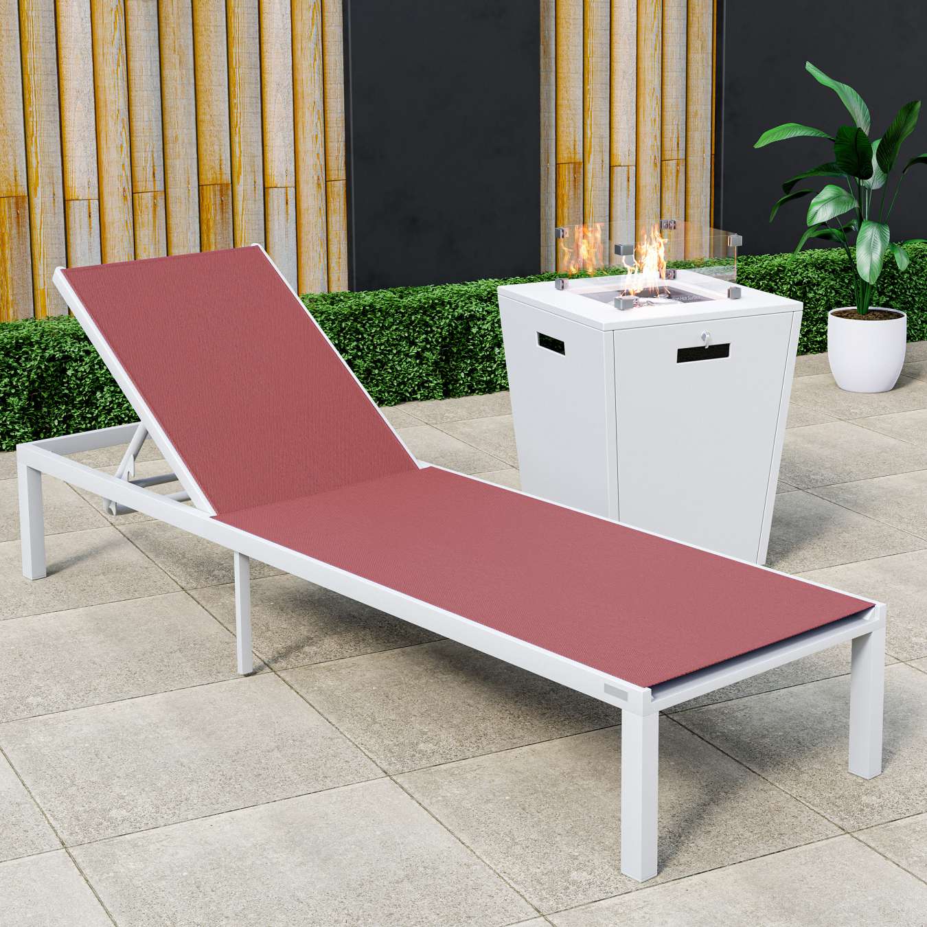 LeisureMod Marlin Modern White Aluminum Outdoor Patio Chaise Lounge Chair - MLWCF21-77BL - Image 24