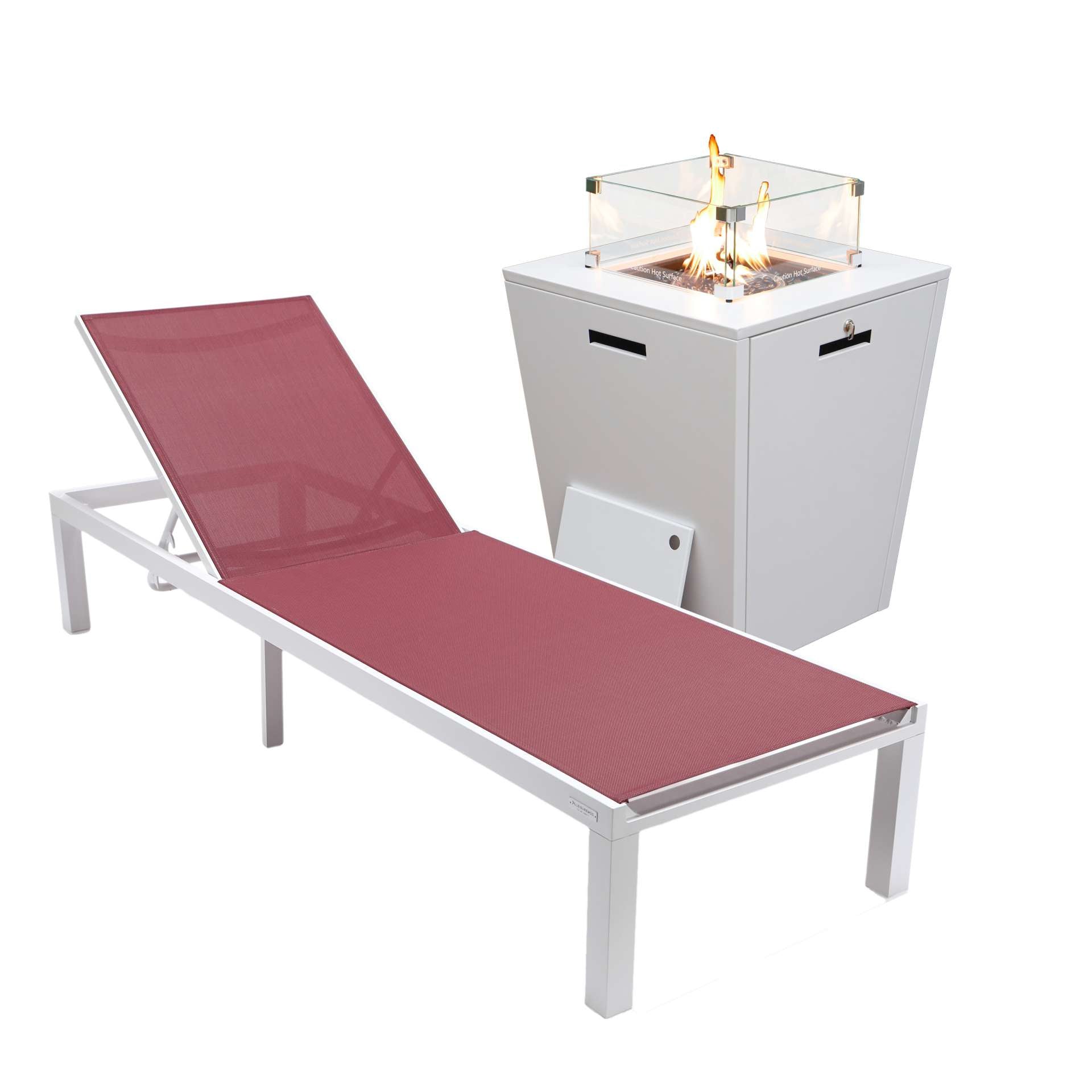 LeisureMod Marlin Modern White Aluminum Outdoor Patio Chaise Lounge Chair - MLWCF21-77BL - Image 25