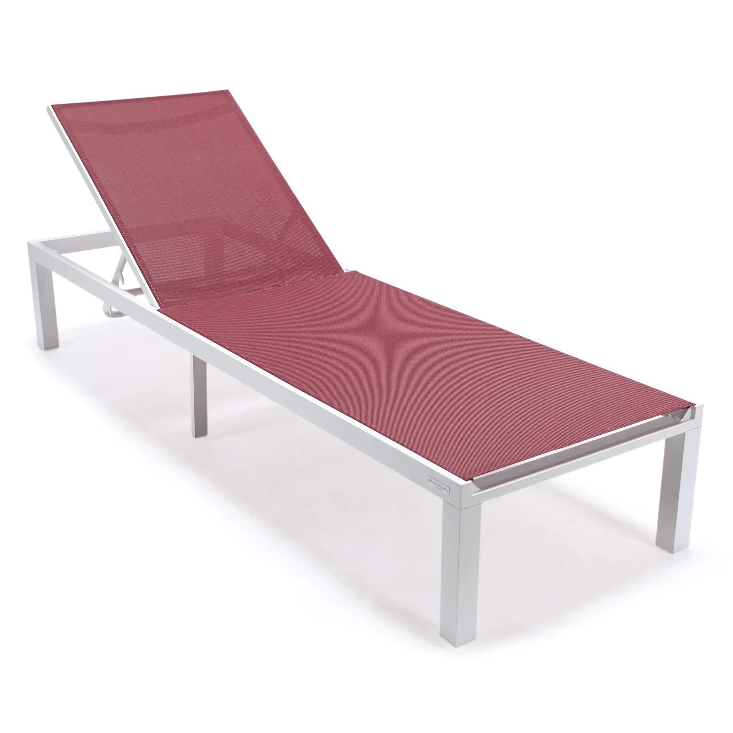 LeisureMod Marlin Modern White Aluminum Outdoor Patio Chaise Lounge Chair - MLWCF21-77BL - Image 27