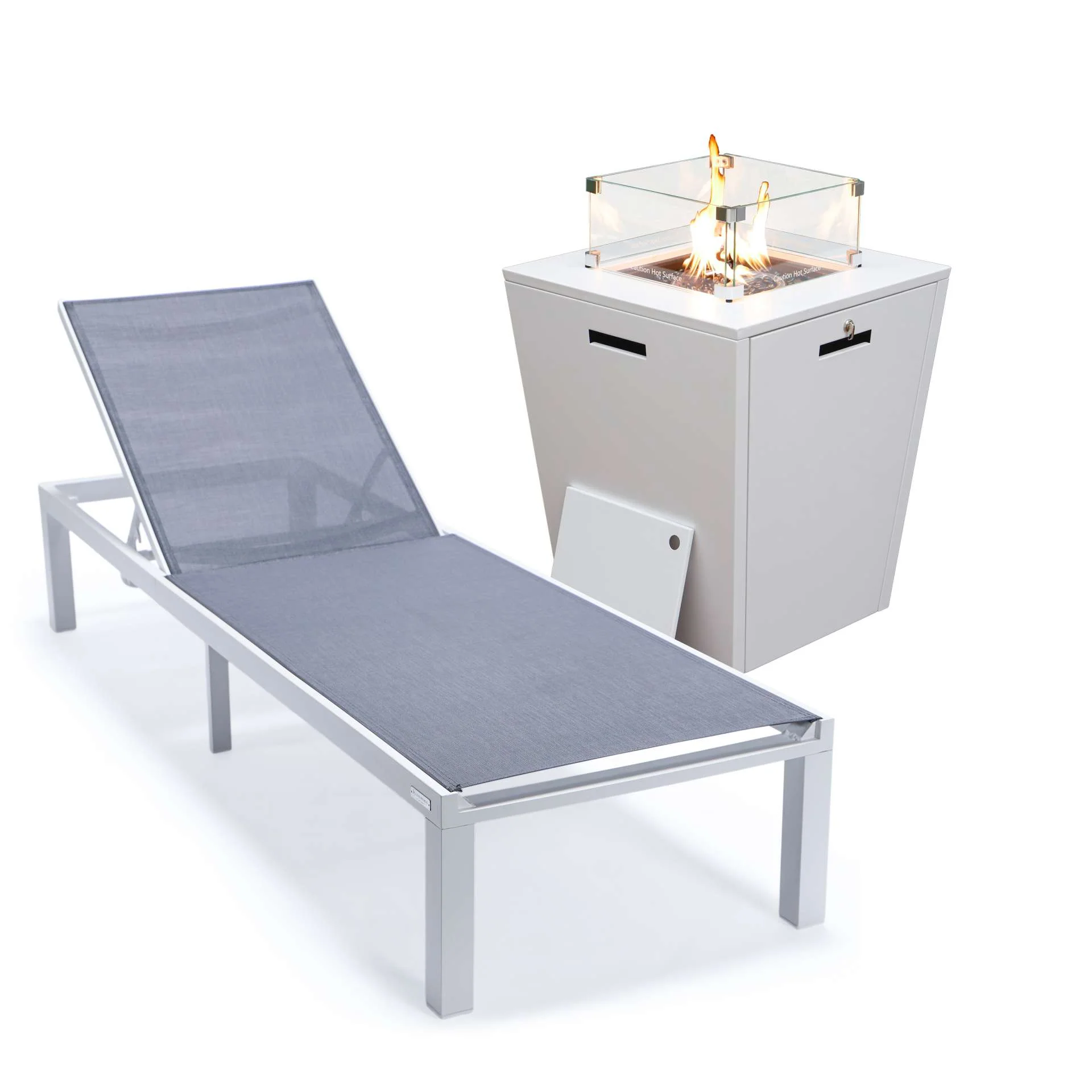 LeisureMod Marlin Modern White Aluminum Outdoor Patio Chaise Lounge Chair - MLWCF21-77BL - Image 48