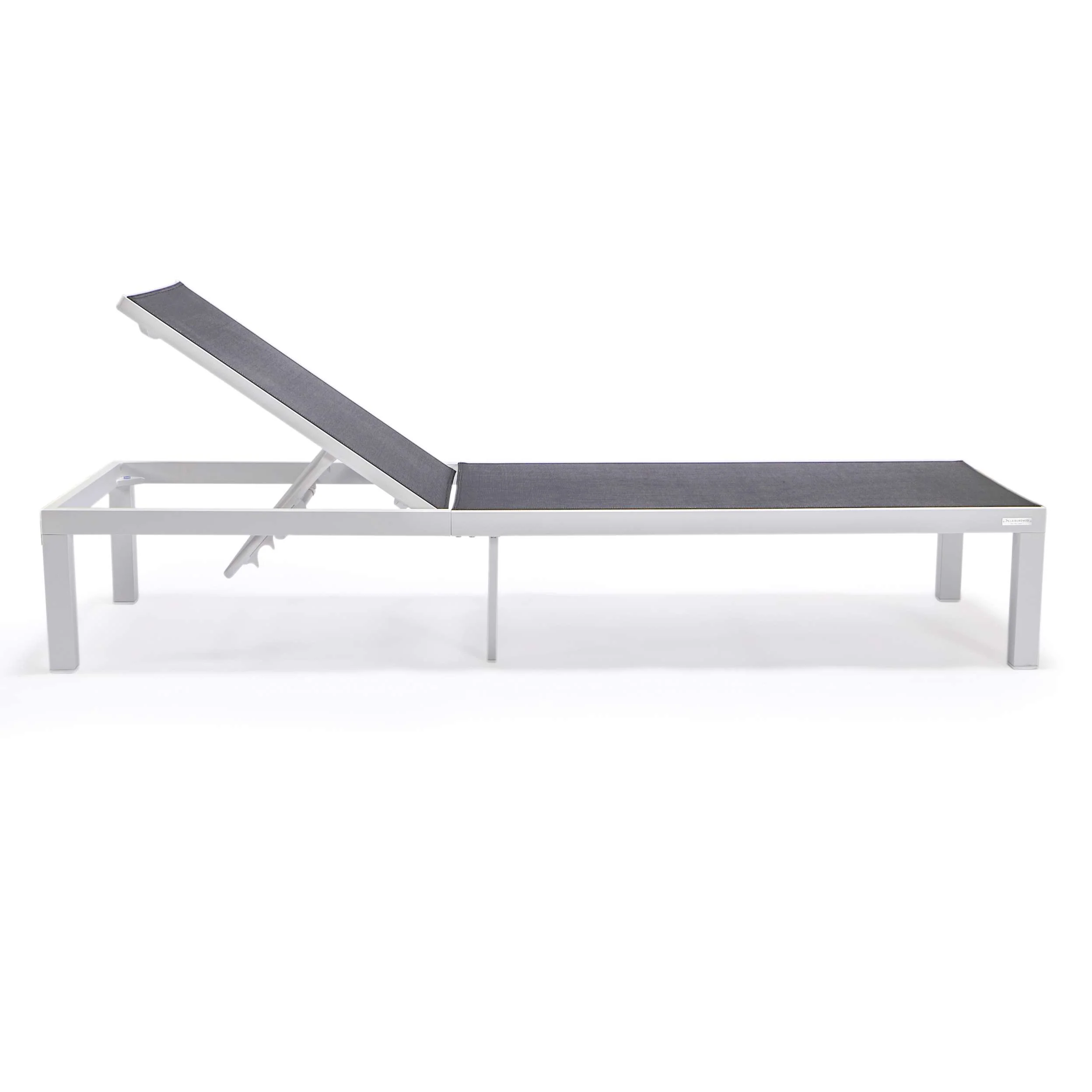 LeisureMod Marlin Modern White Aluminum Outdoor Patio Chaise Lounge Chair - MLWCF21-77BL - Image 7