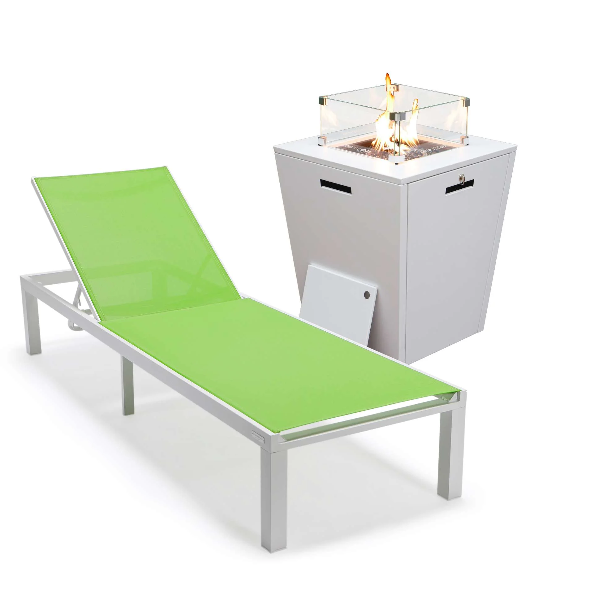 LeisureMod Marlin Modern White Aluminum Outdoor Patio Chaise Lounge Chair - MLWCF21-77BL - Image 71
