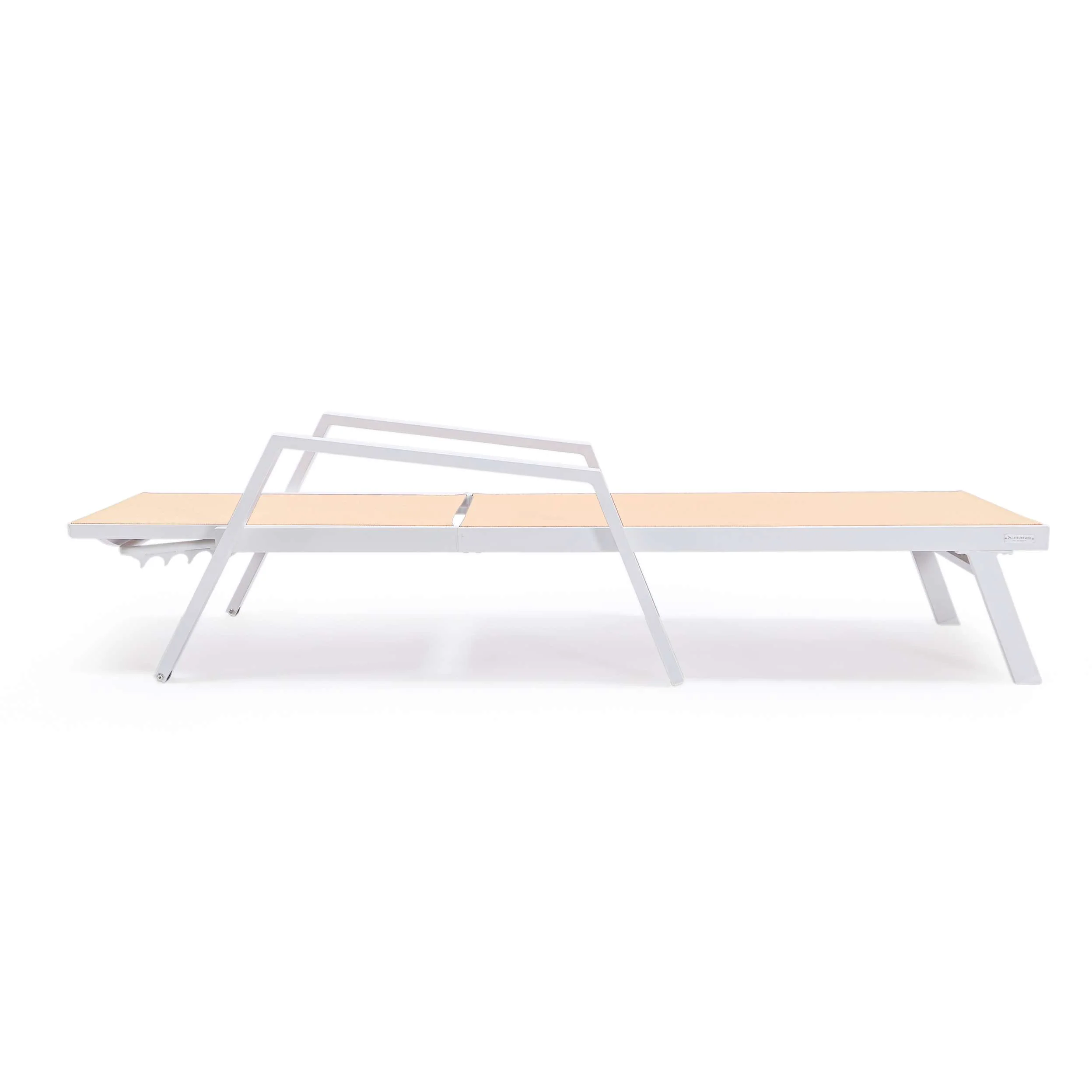 LeisureMod Marlin Patio Chaise Lounge Chair With Armrests in White Aluminum Frame, Set of 2 - Image 73