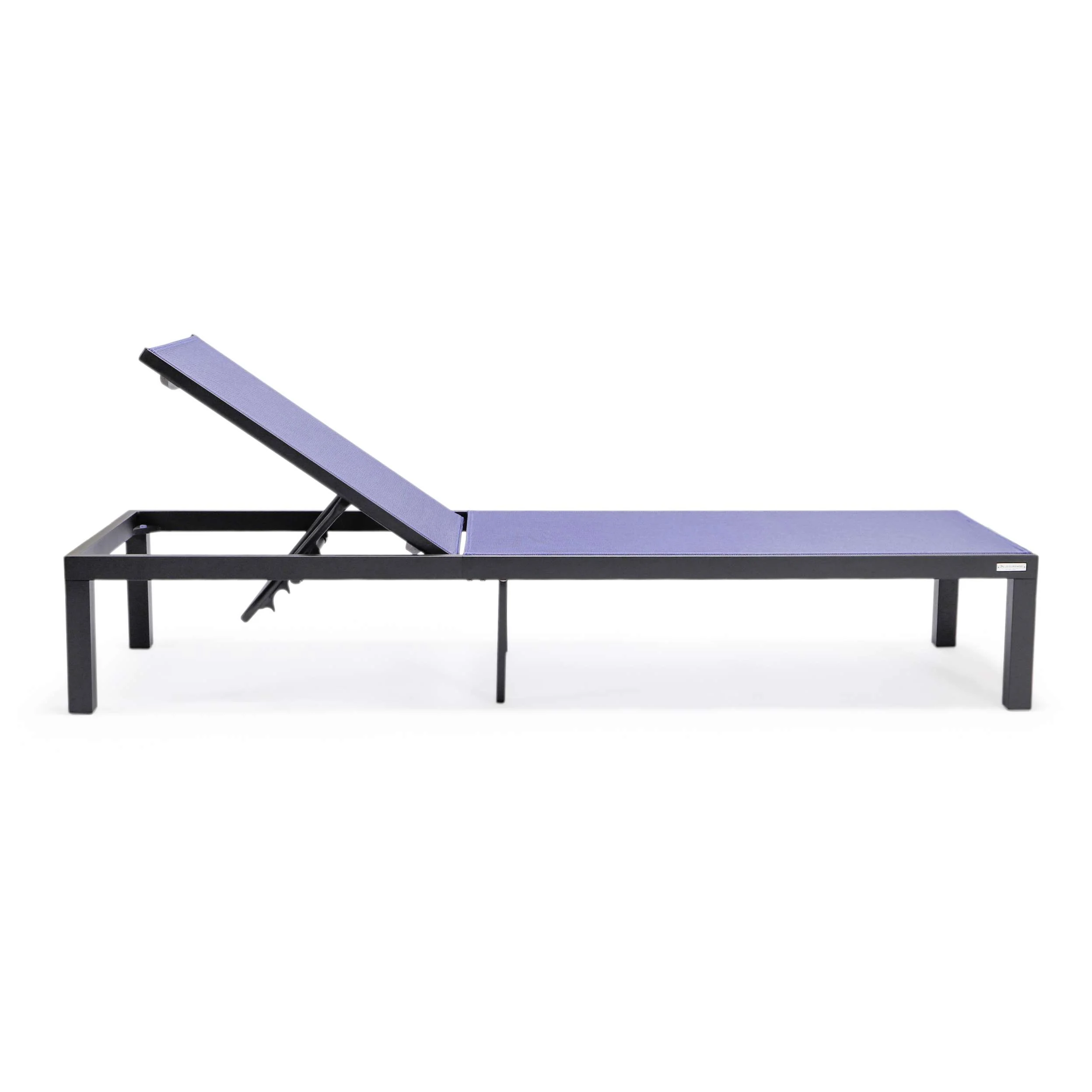 LeisureMod Marlin Patio Chaise Lounge Chair With Black Aluminum Frame, Set of 2 - Image 120