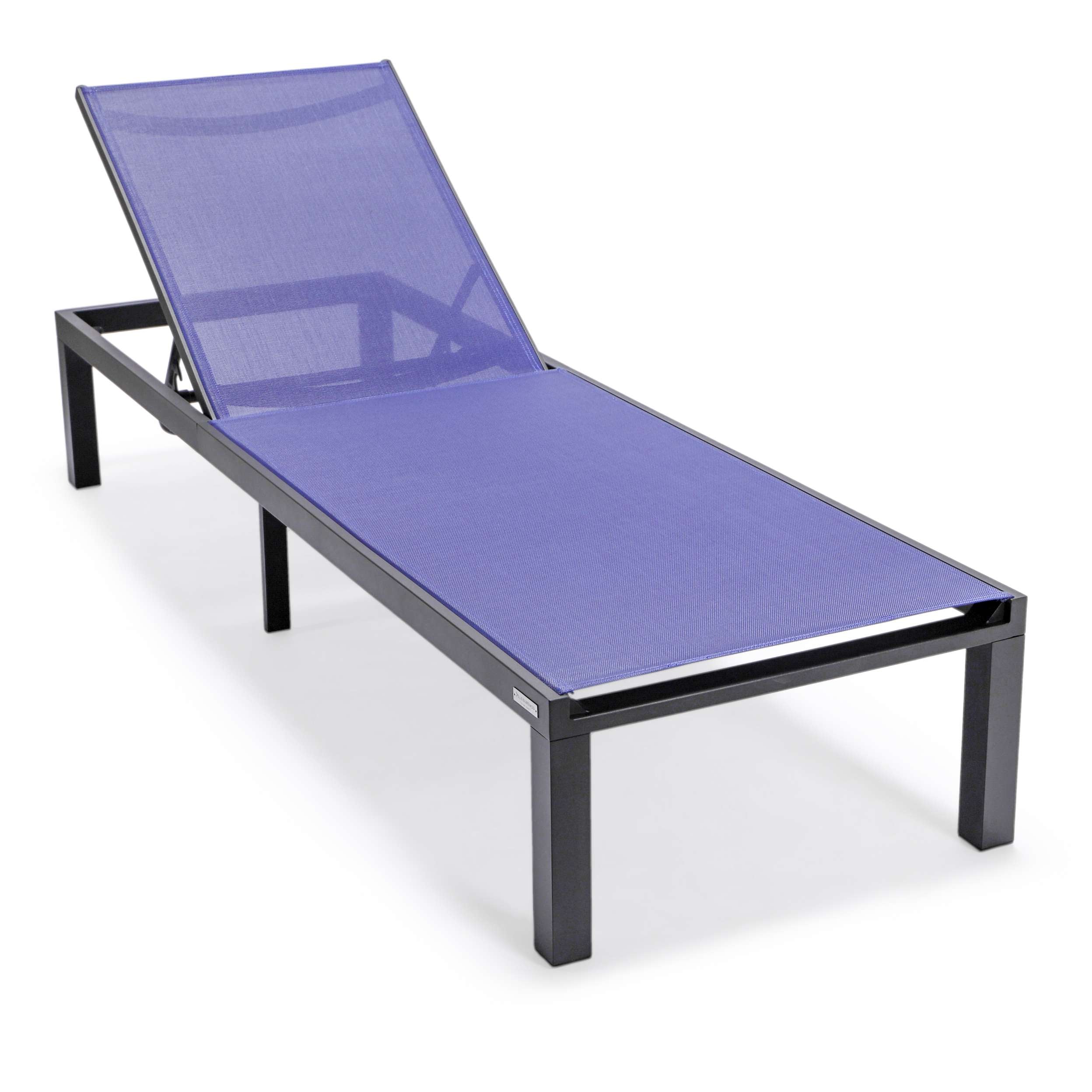 LeisureMod Marlin Patio Chaise Lounge Chair With Black Aluminum Frame, Set of 2 - Image 125