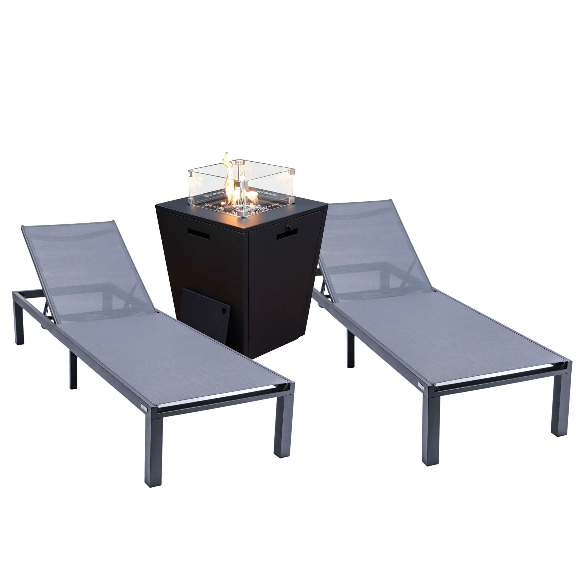 LeisureMod Marlin Patio Chaise Lounge Chair With Black Aluminum Frame, Set of 2 - Image 40