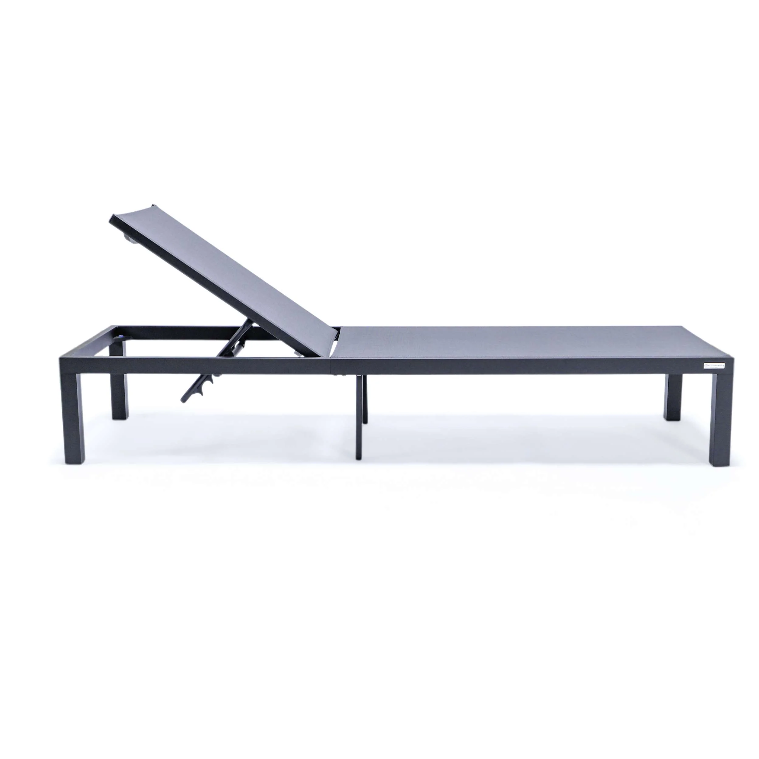 LeisureMod Marlin Patio Chaise Lounge Chair With Black Aluminum Frame, Set of 2 - Image 43