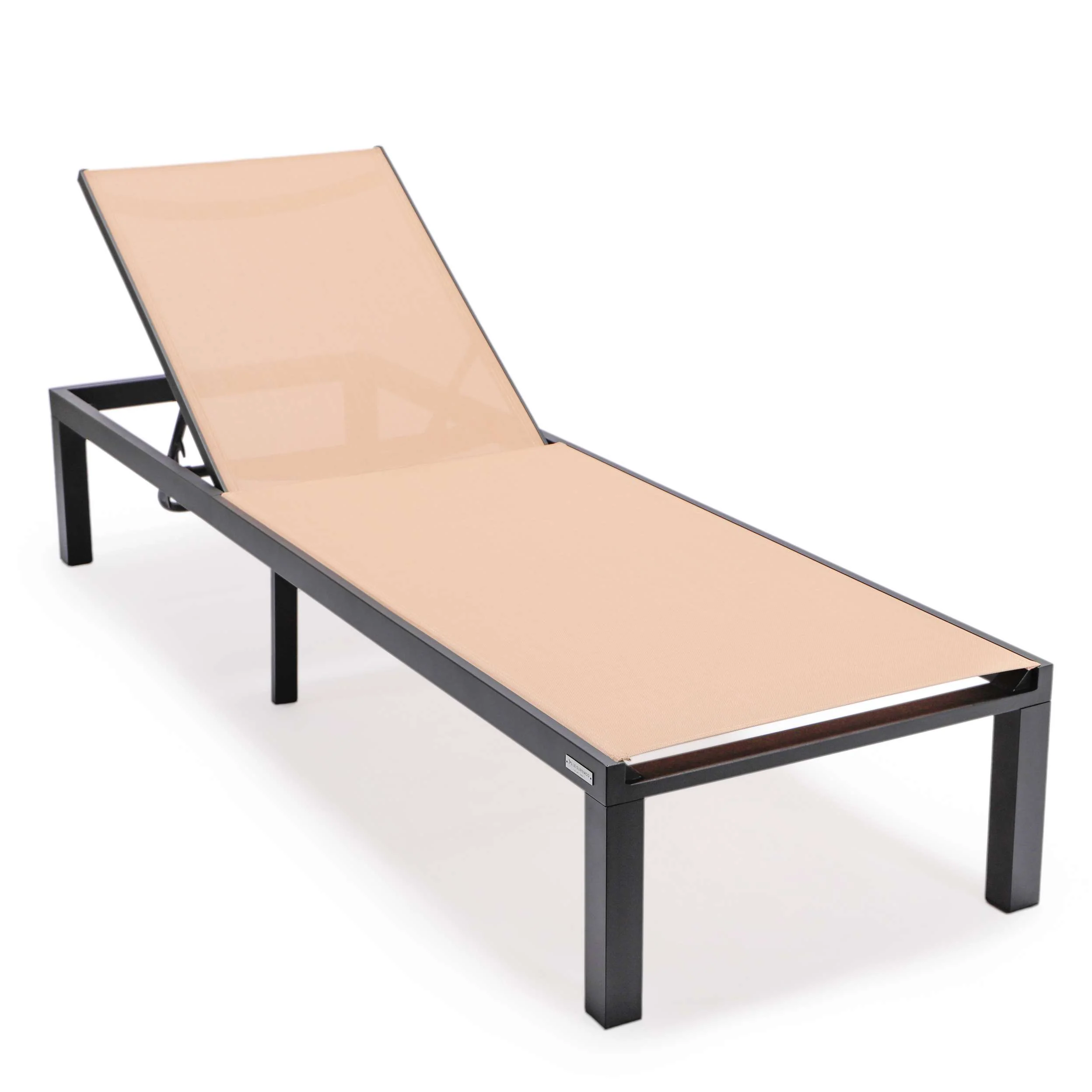 LeisureMod Marlin Patio Chaise Lounge Chair With Black Aluminum Frame, Set of 2 - Image 98