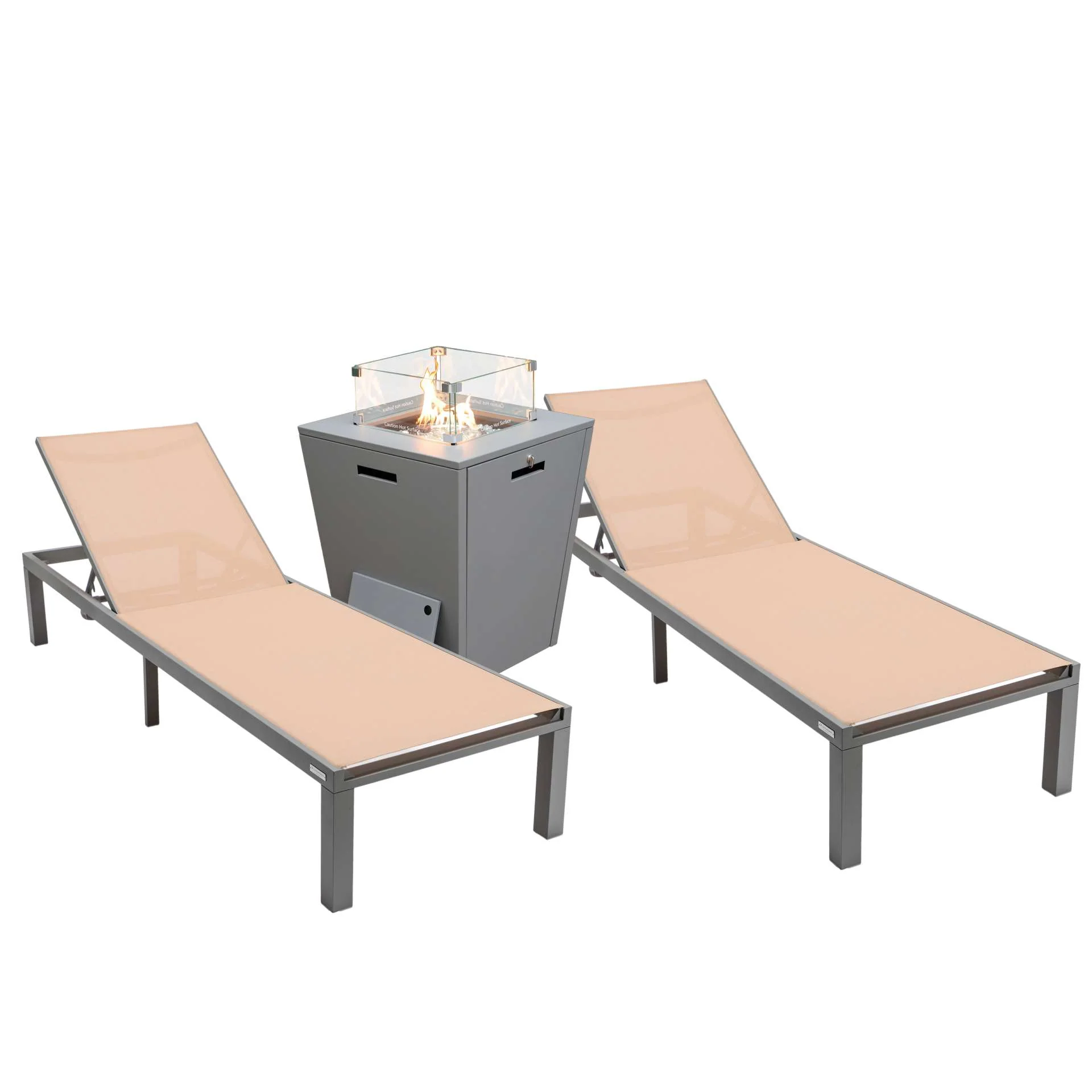 LeisureMod Marlin Patio Chaise Lounge Chair With Grey Aluminum Frame, Set of 2 - Image 111