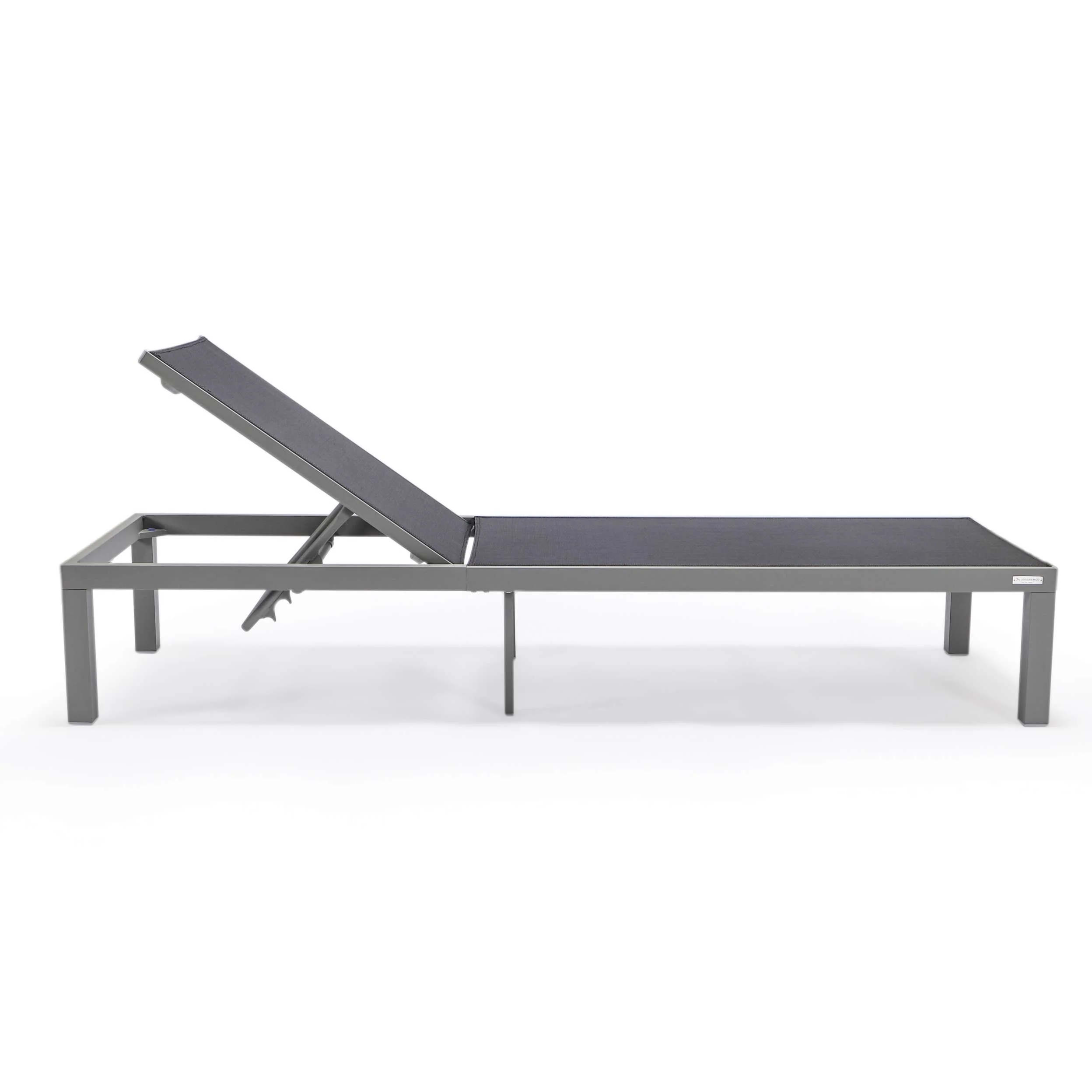 LeisureMod Marlin Patio Chaise Lounge Chair With Grey Aluminum Frame, Set of 2 - Image 12