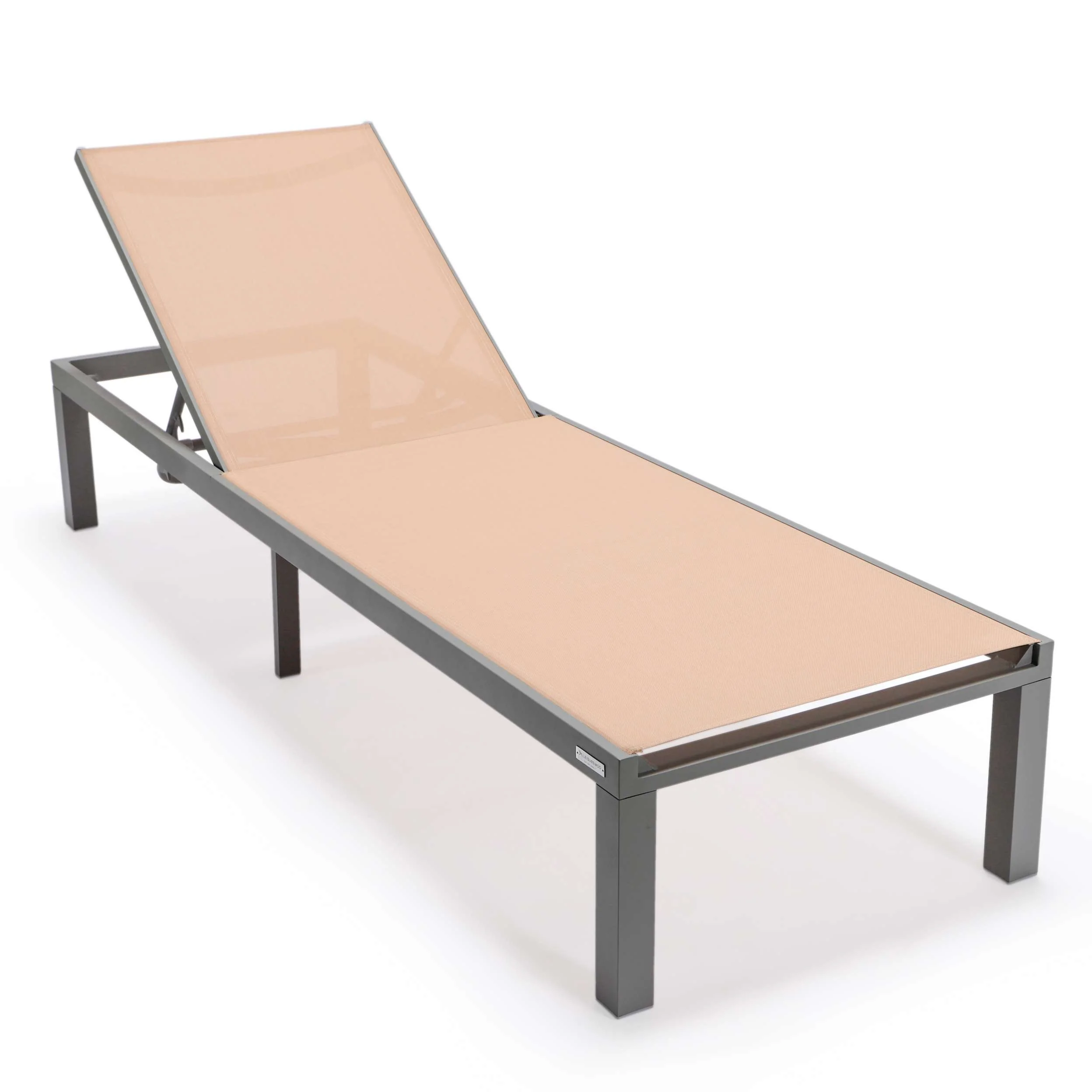 LeisureMod Marlin Patio Chaise Lounge Chair With Grey Aluminum Frame, Set of 2 - Image 124