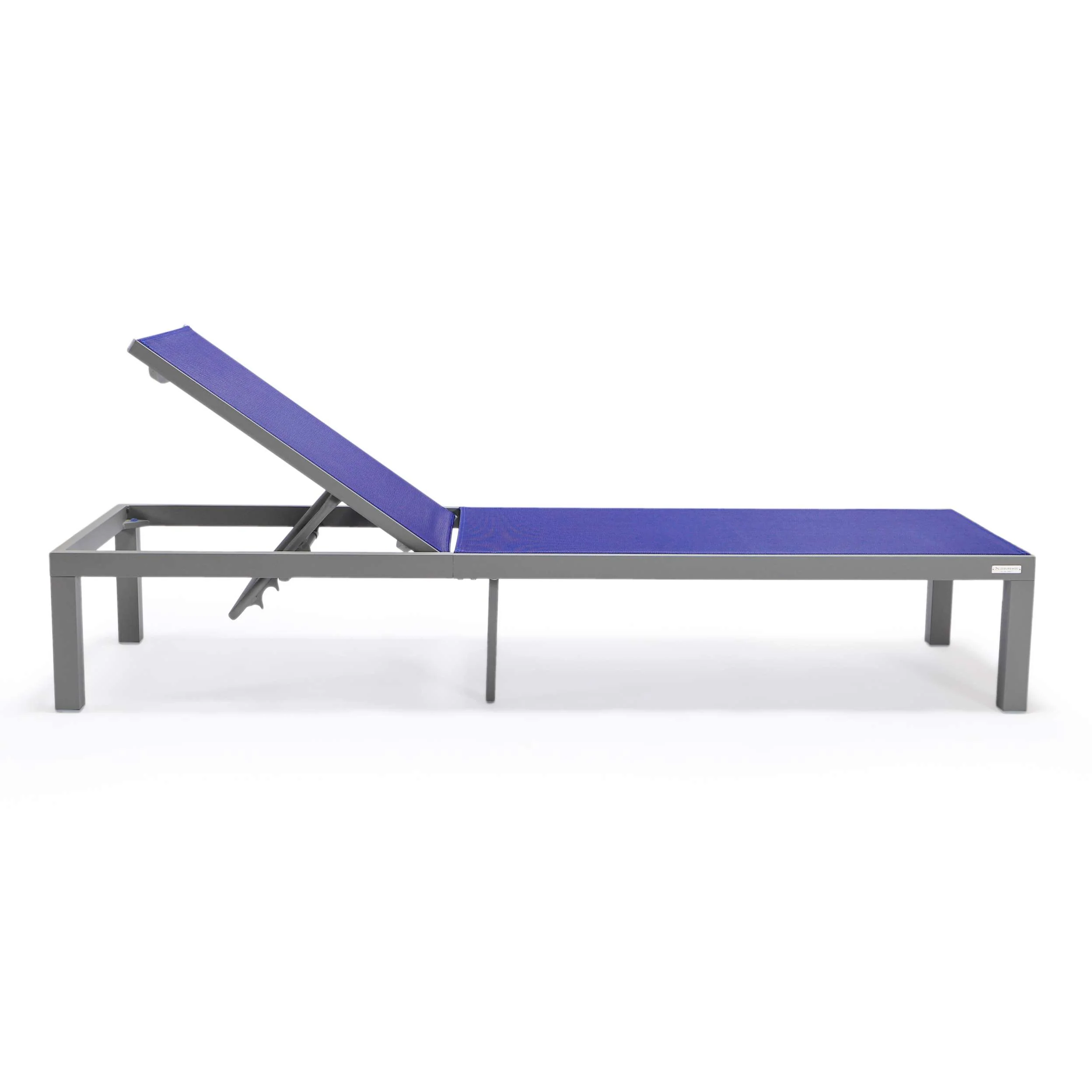 LeisureMod Marlin Patio Chaise Lounge Chair With Grey Aluminum Frame, Set of 2 - Image 194