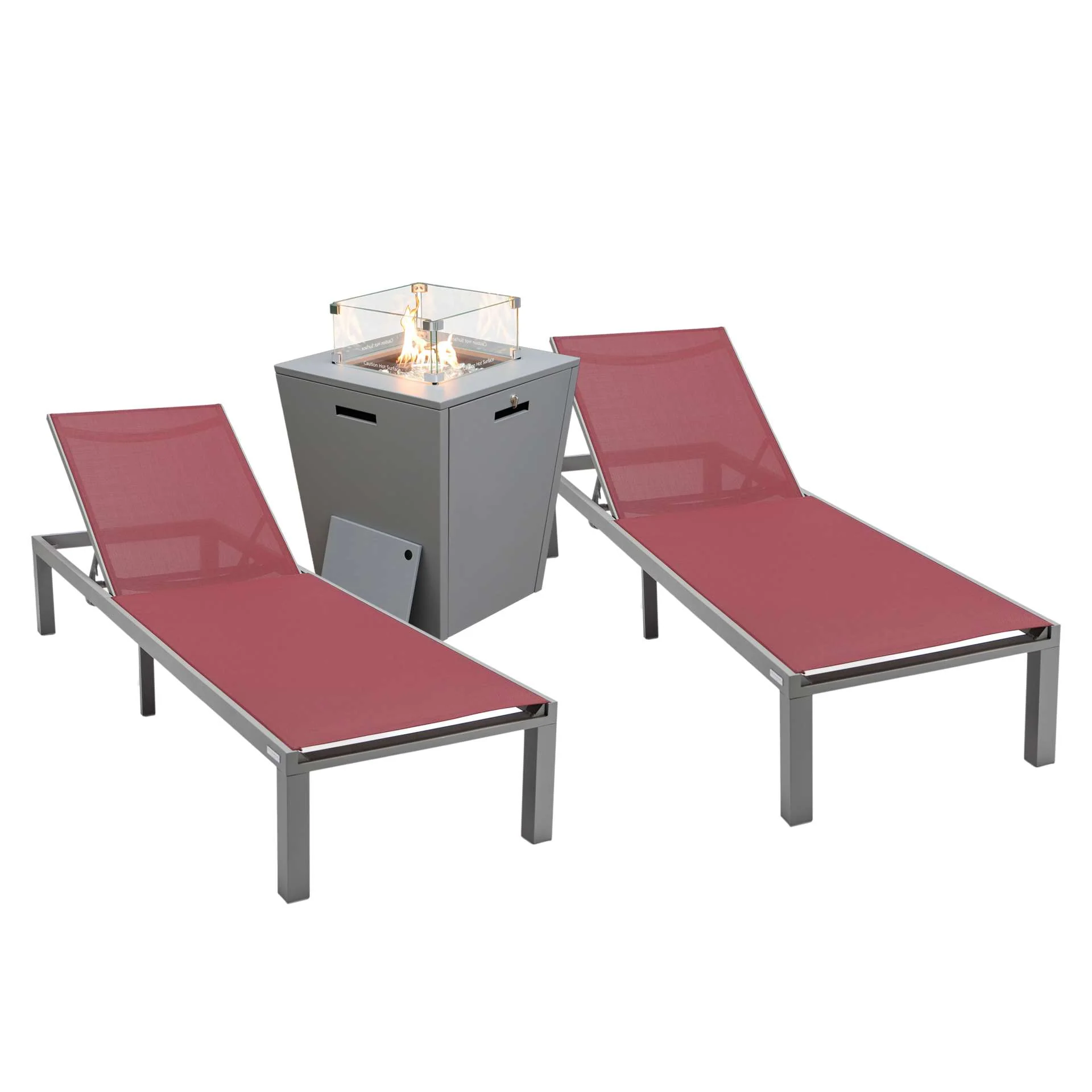LeisureMod Marlin Patio Chaise Lounge Chair With Grey Aluminum Frame, Set of 2 - Image 37