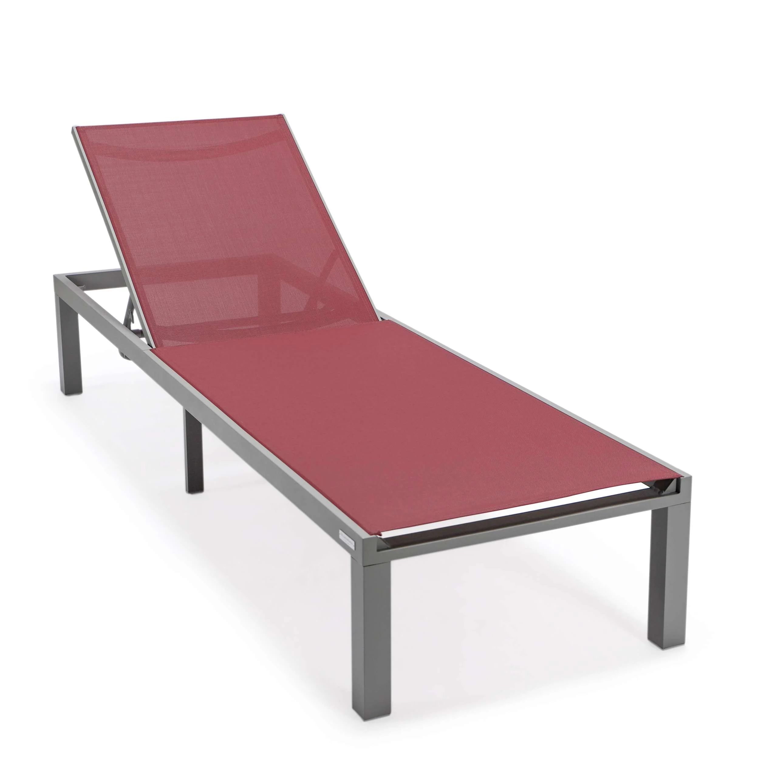 LeisureMod Marlin Patio Chaise Lounge Chair With Grey Aluminum Frame, Set of 2 - Image 47