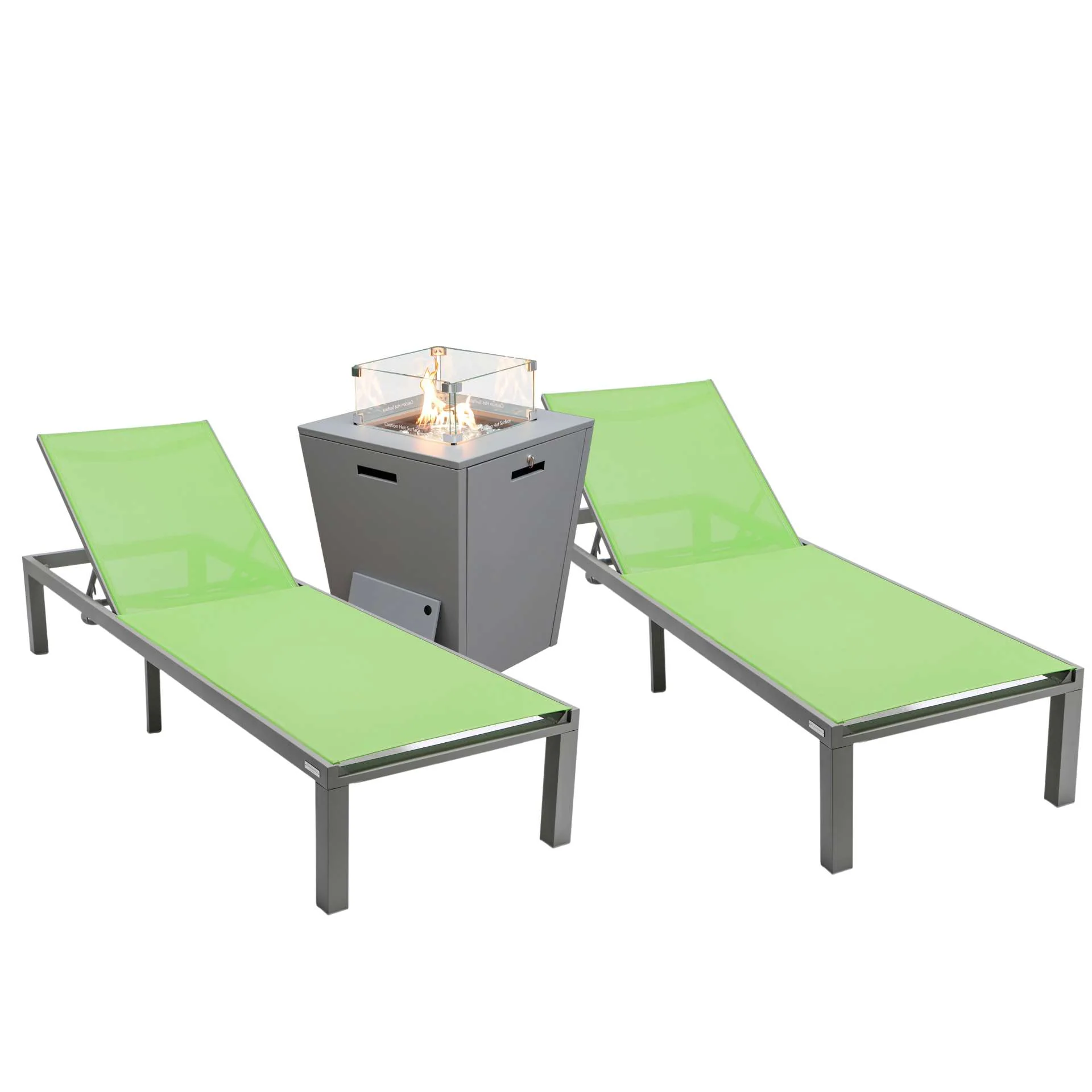 LeisureMod Marlin Patio Chaise Lounge Chair With Grey Aluminum Frame, Set of 2 - Image 74