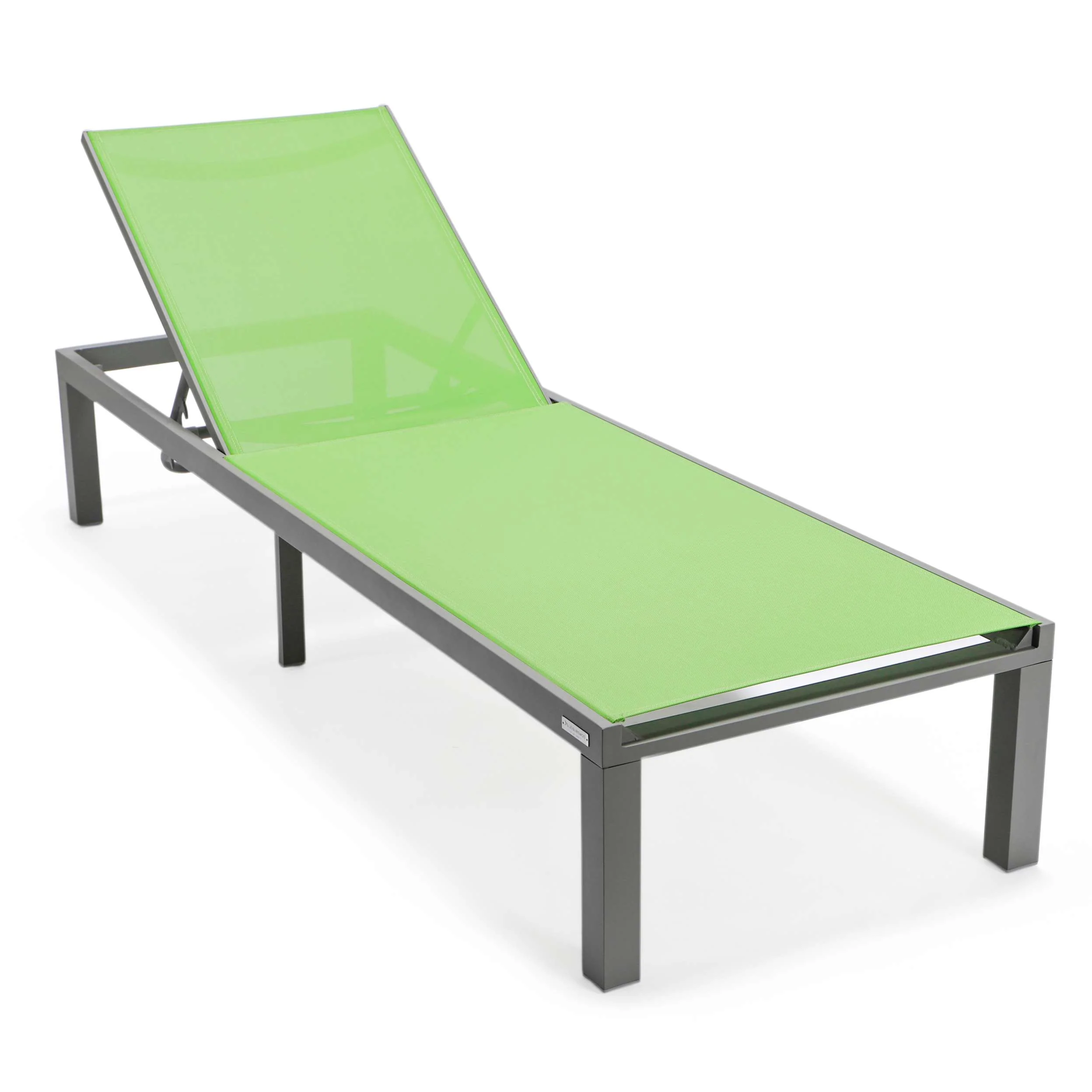 LeisureMod Marlin Patio Chaise Lounge Chair With Grey Aluminum Frame, Set of 2 - Image 94
