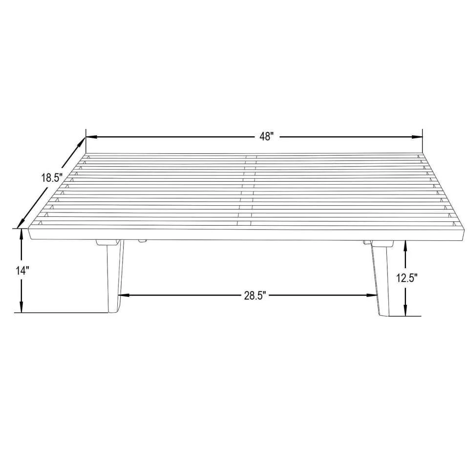 LeisureMod Mid-Century Inwood Platform Bench - 4 Feet - Image 8