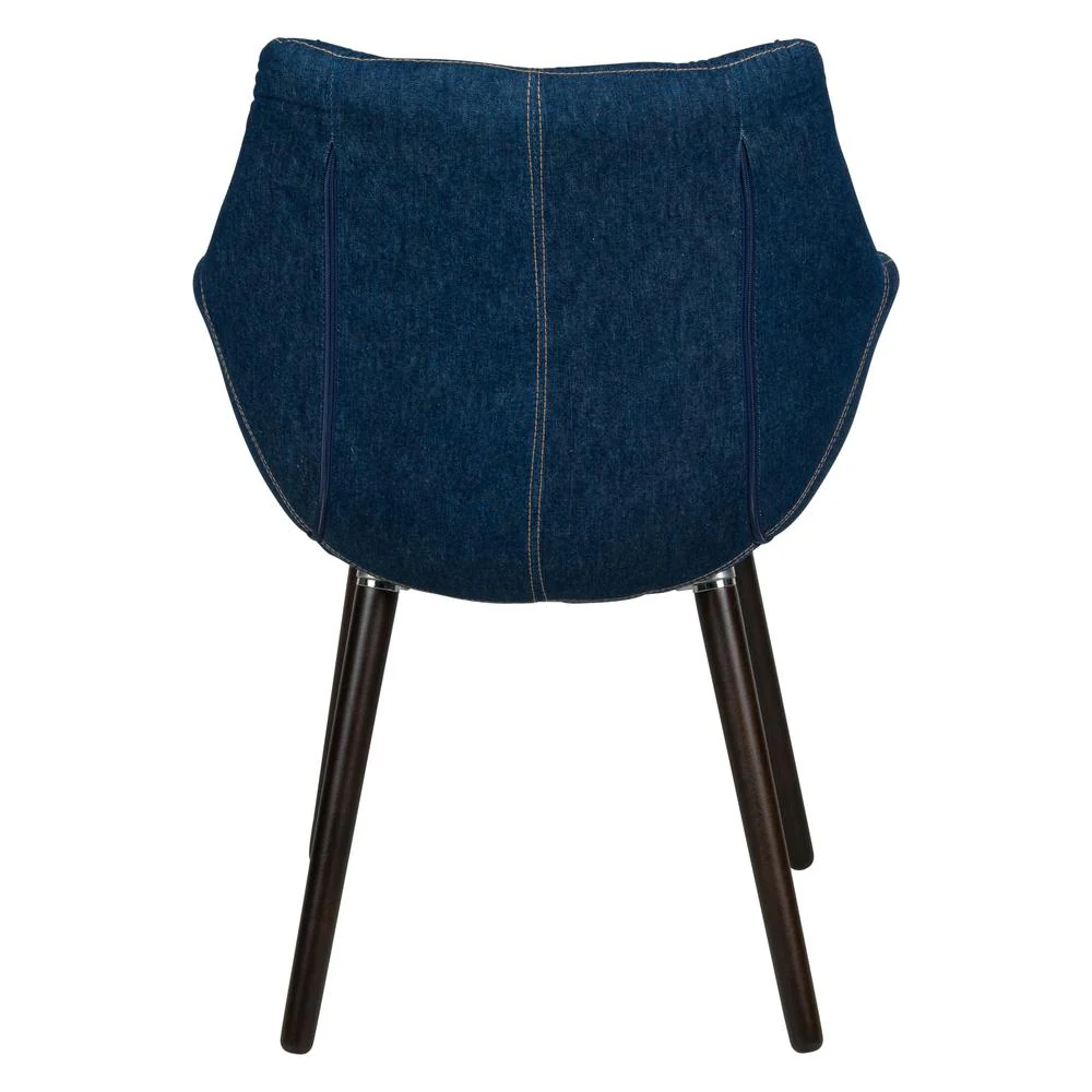 LeisureMod Milburn Tufted Denim Lounge Chair, Set of 2 - Image 5