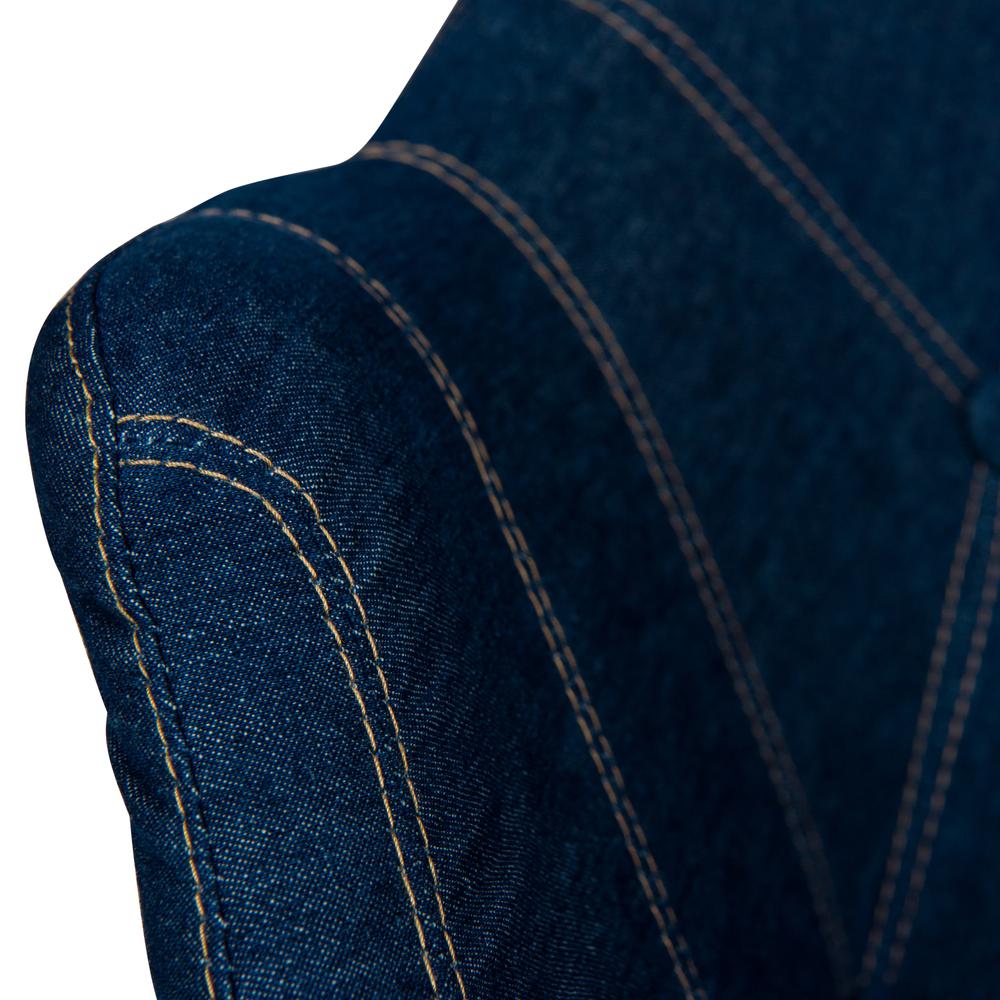 LeisureMod Milburn Tufted Denim Lounge Chair, Set of 2 - Image 6