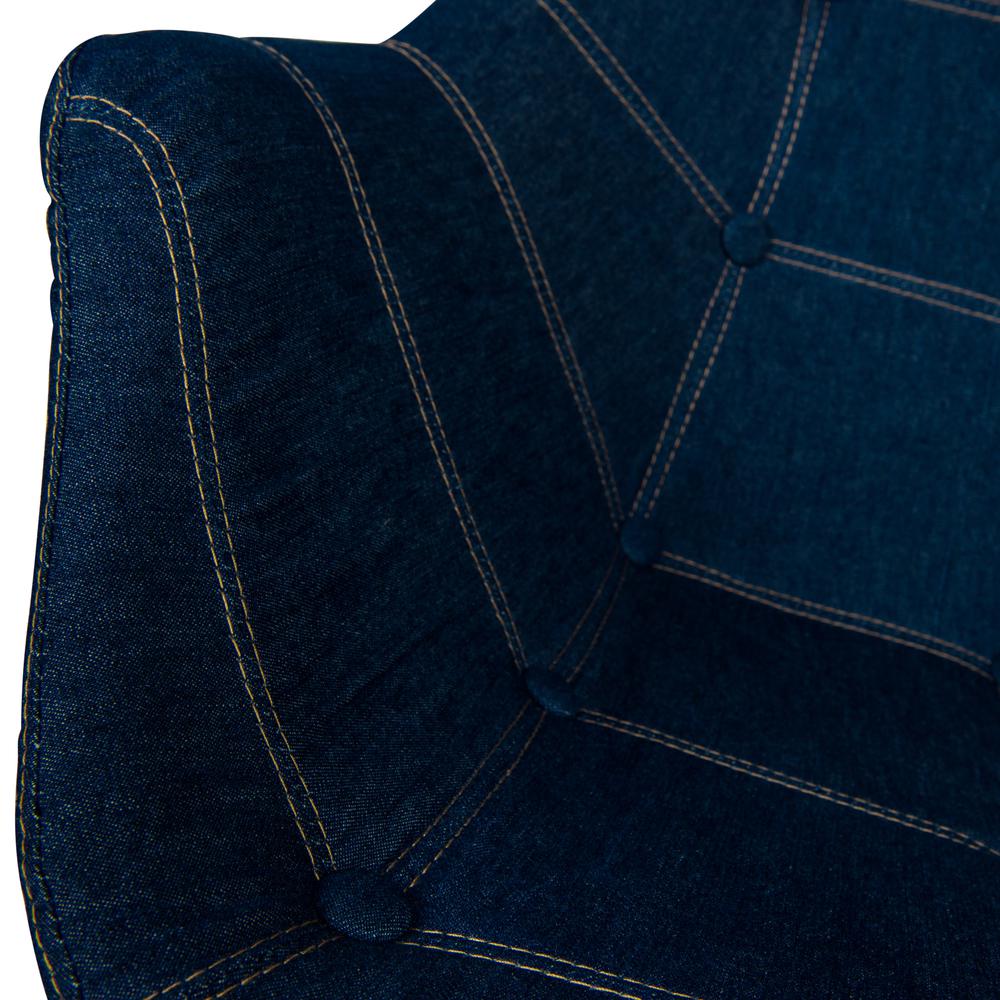 LeisureMod Milburn Tufted Denim Lounge Chair, Set of 2 - Image 7