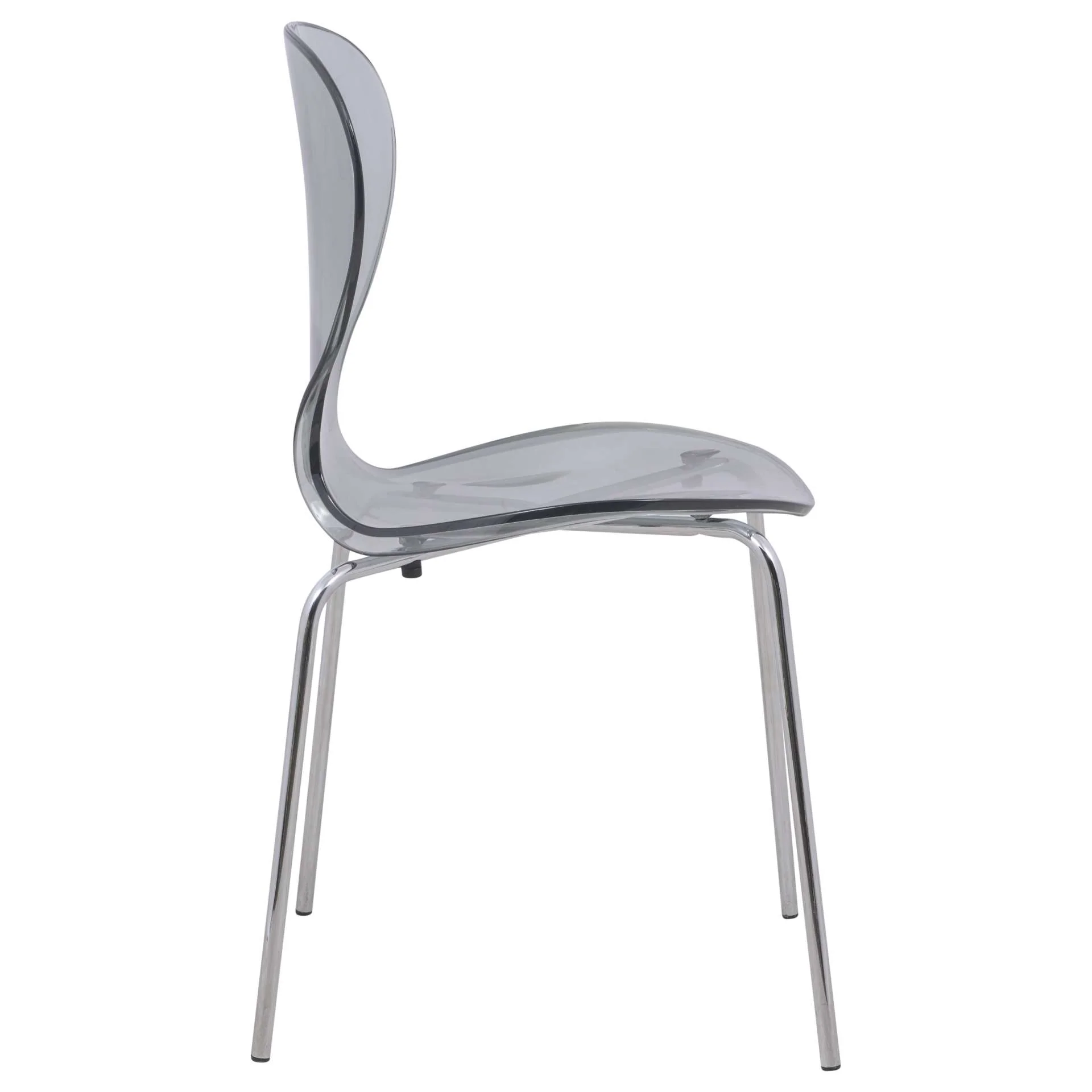 LeisureMod Modern Oyster Transparent Side Chair - OC17TBL - Image 2