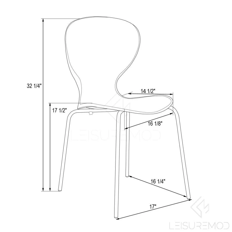 LeisureMod Modern Oyster Transparent Side Chair - OC17TBL - Image 3